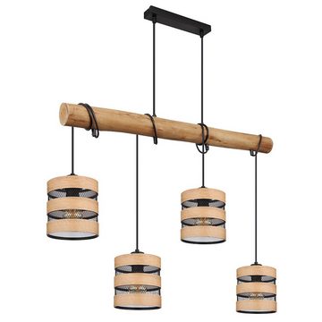 etc-shop Hängeleuchte, Leuchtmittel nicht inklusive, Hängeleuchte Esszimmerleuchte hängend Pendellampe Holzoptik Gitter