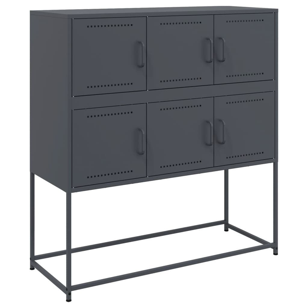vidaXL Sideboard Sideboard Anthrazit 100,5x39x107 cm Stahl (1 St)