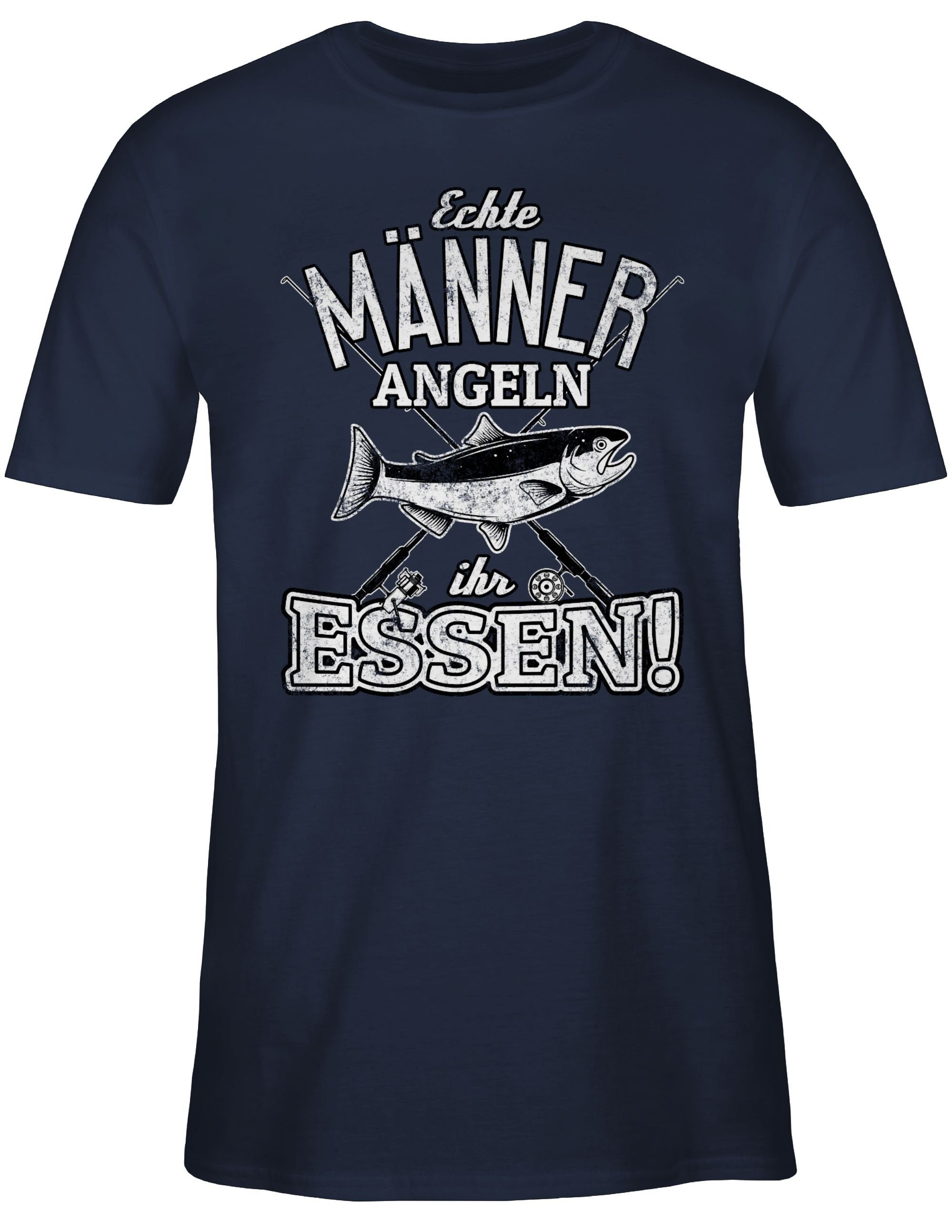 Blau Angler Geschenke Echte ihr T-Shirt Navy Shirtracer angeln Männer Essen 02