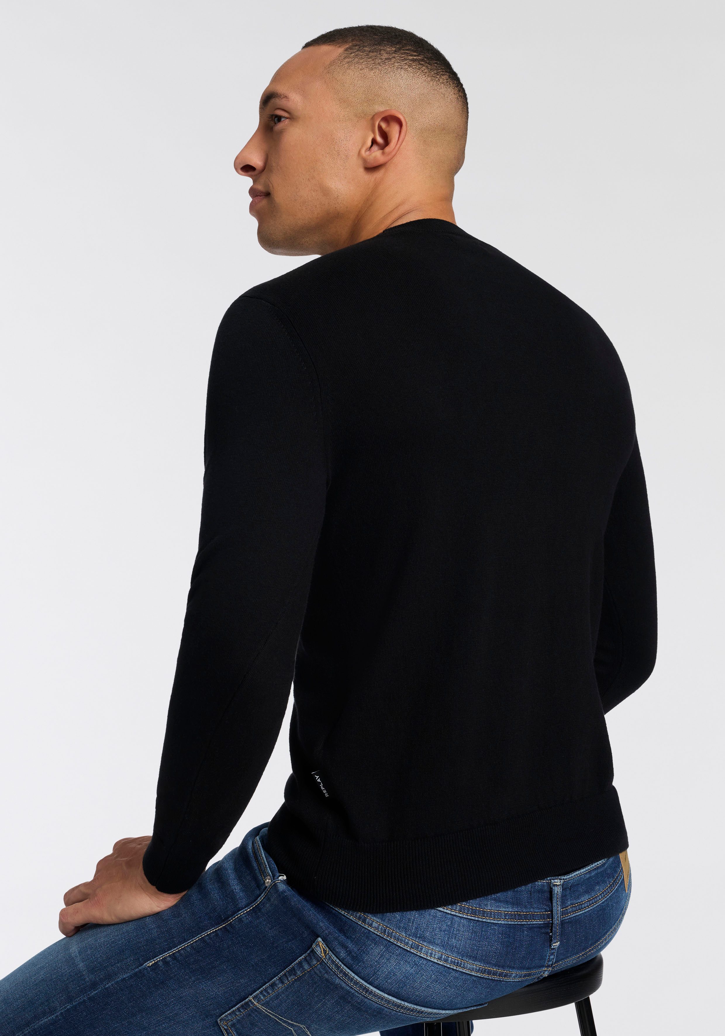 Replay Strickpullover mit Kaschmir-Anteil, Rundhals