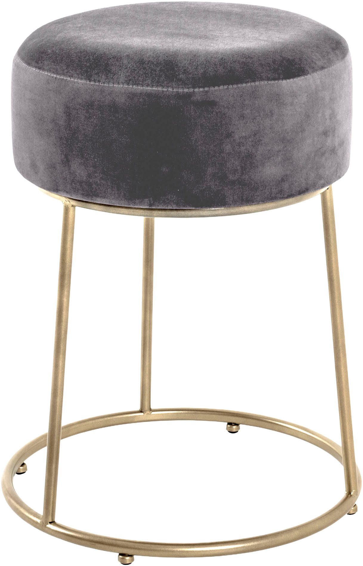 HAKU Hocker Pouf, Schemel, Stockerl, rund - aus Textil Anthrazit - Ø/H 30/46 cm