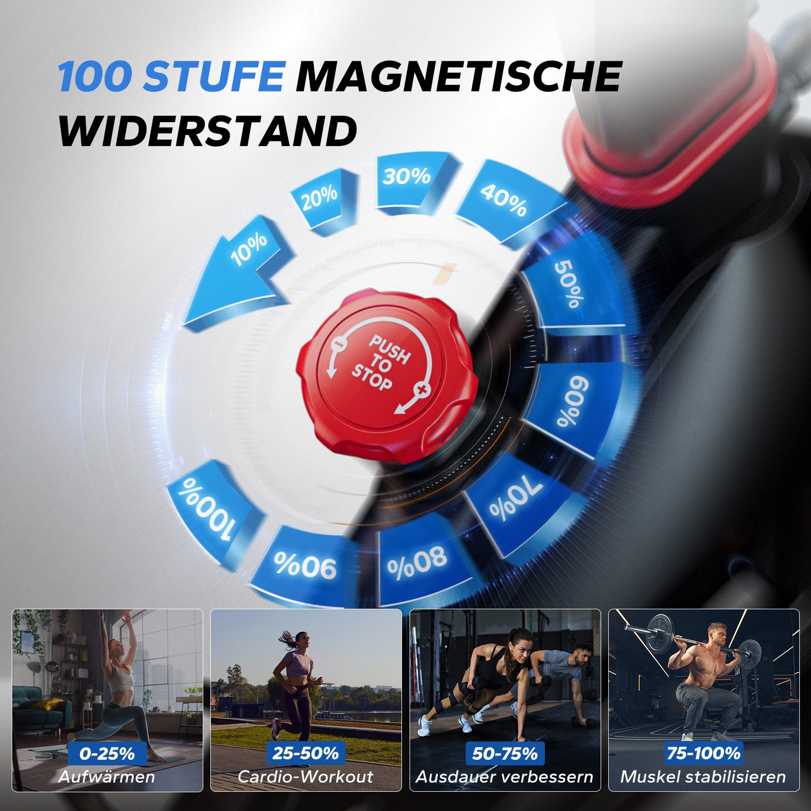 MERACH Heimtrainer Magnetwiderstand heimtrainer fahrrad, stationäres fahrrad für zu hause (Smart hometrainer mit LCD Display, Bluetooth, 1-tlg., Zwift & Kinomap App, Tablet-Halterung), 100 stufenloser Magnetwiderstand, extrem leise, bis 136 KG