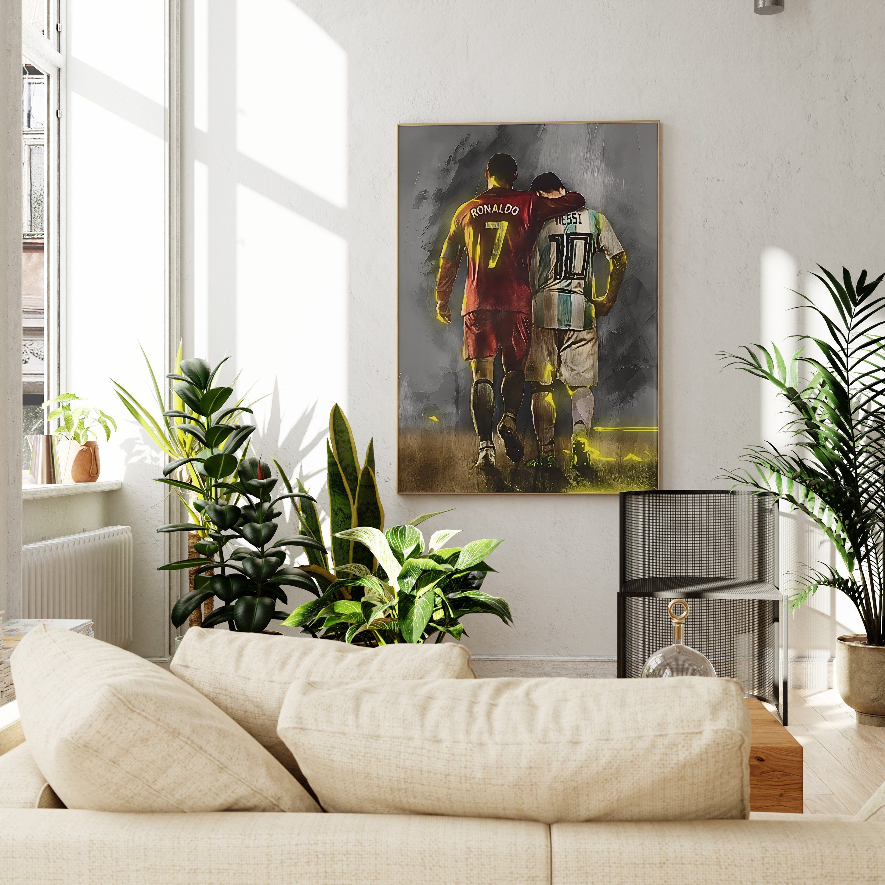 JUSTGOODMOOD Poster Premium ® Ronaldo & Messi Freunde Fußball Poster · ohne Rahmen – Bild 3 von 5