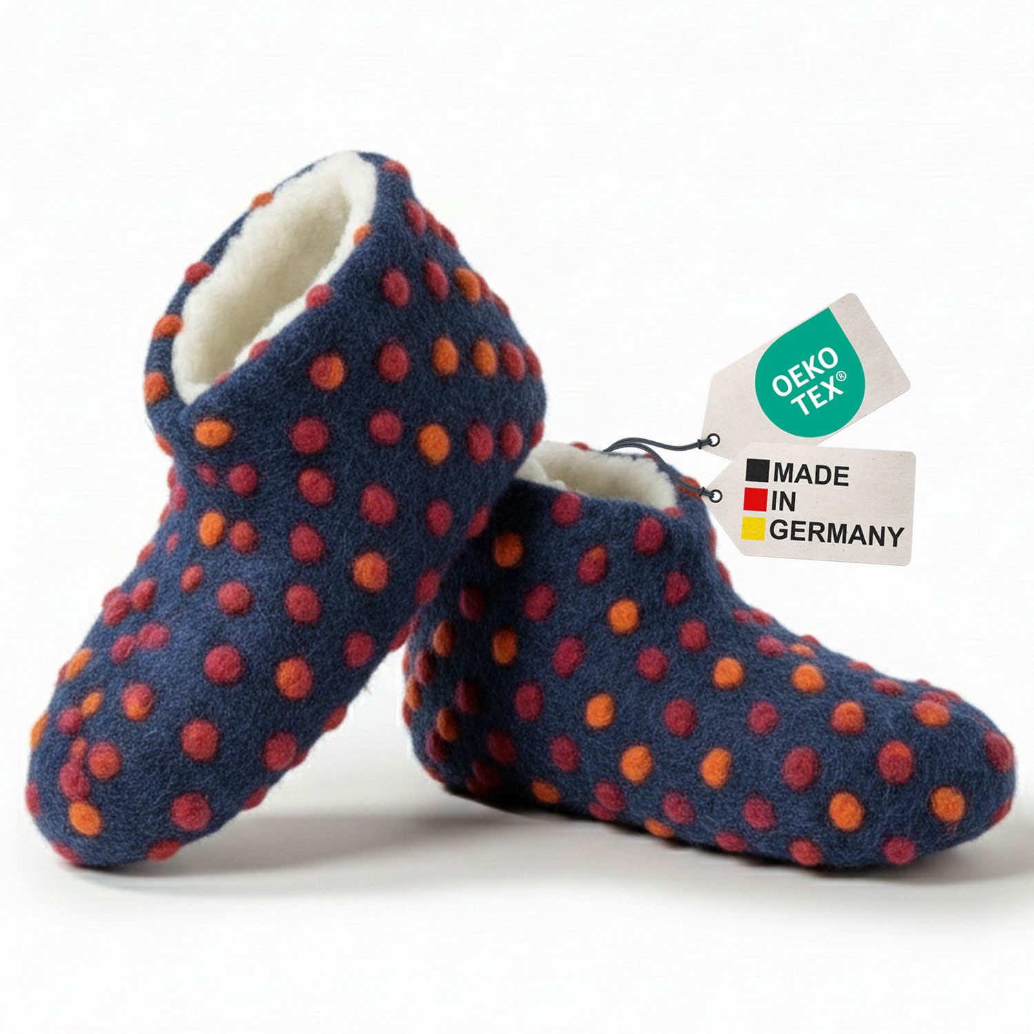 Bettschuhe IamFlauschi aus Wolle Warme Hausschuhe für Damen & Herren Bettschuh