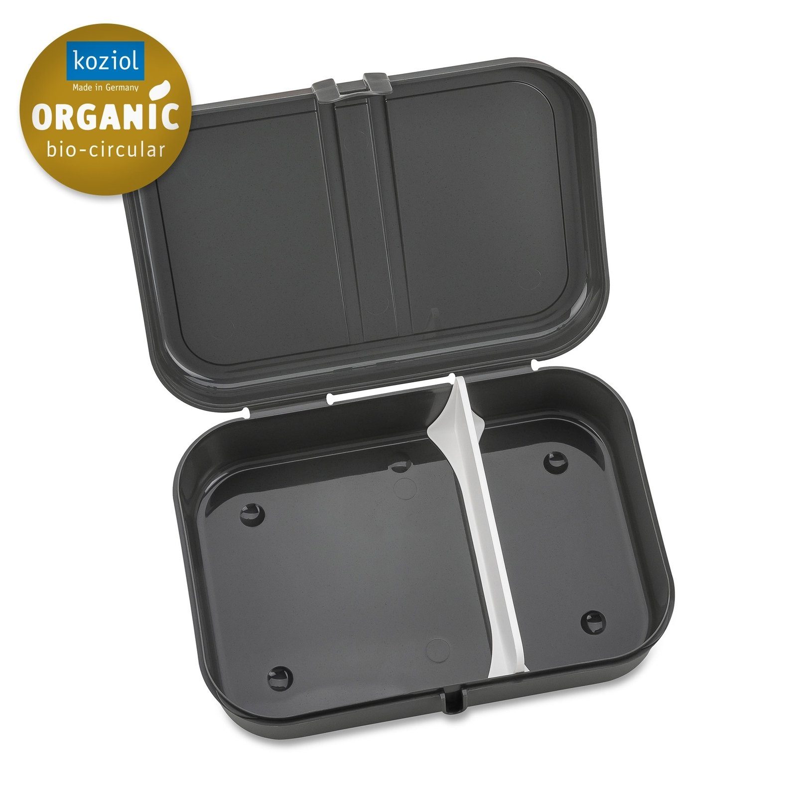 KOZIOL (Stück, Kunststoff Trennsteg 1-tlg), Lunchbox L, Kunststoff, mit Brotdose PASCAL Lunchbox Grau