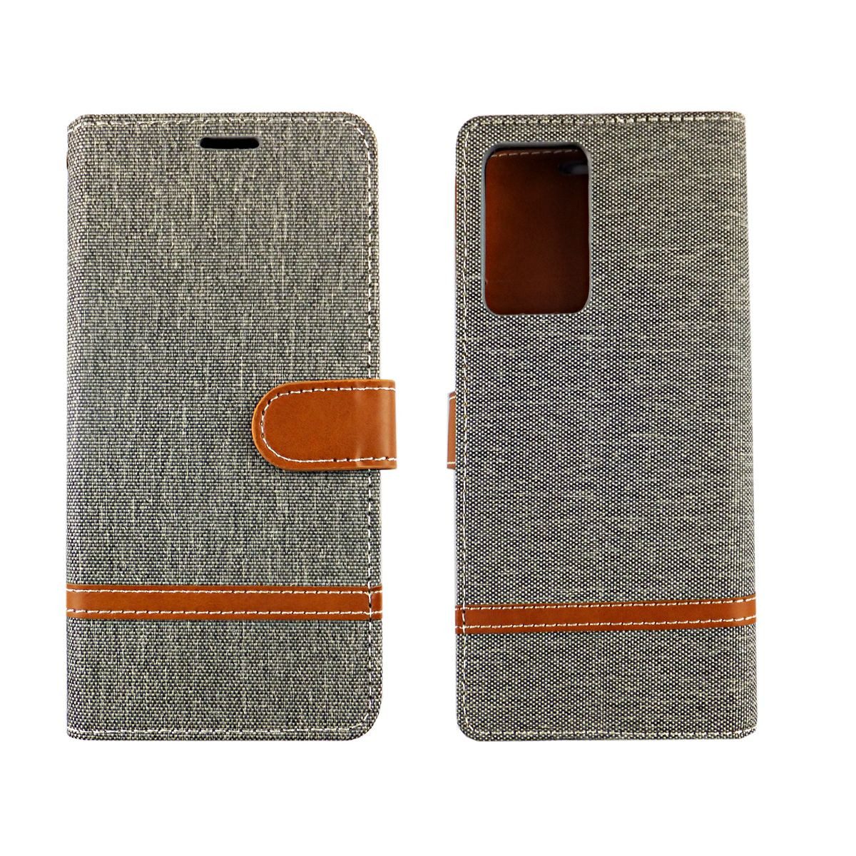 König Design Handyhülle Samsung Galaxy Note 20 Ultra, Samsung Galaxy Note 20 Ultra Handyhülle Bookcover Grau