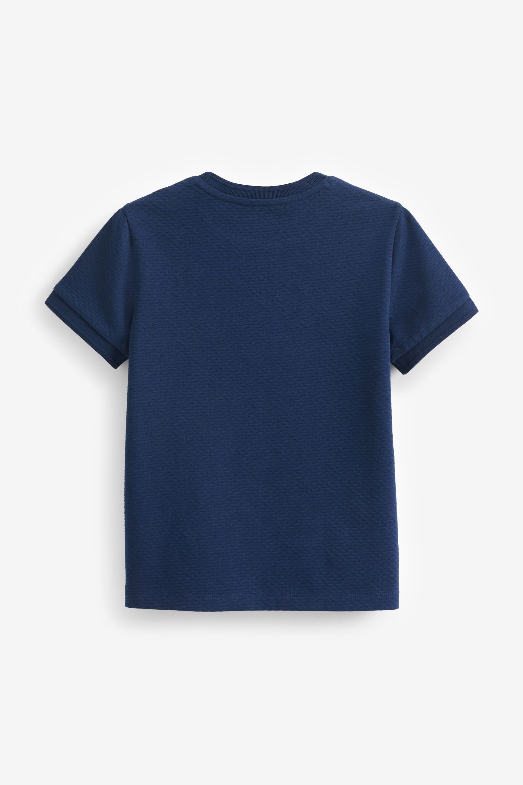 Strukturiertes Kurzarm-T-Shirt (1-tlg) Navy Blue Next T-Shirt