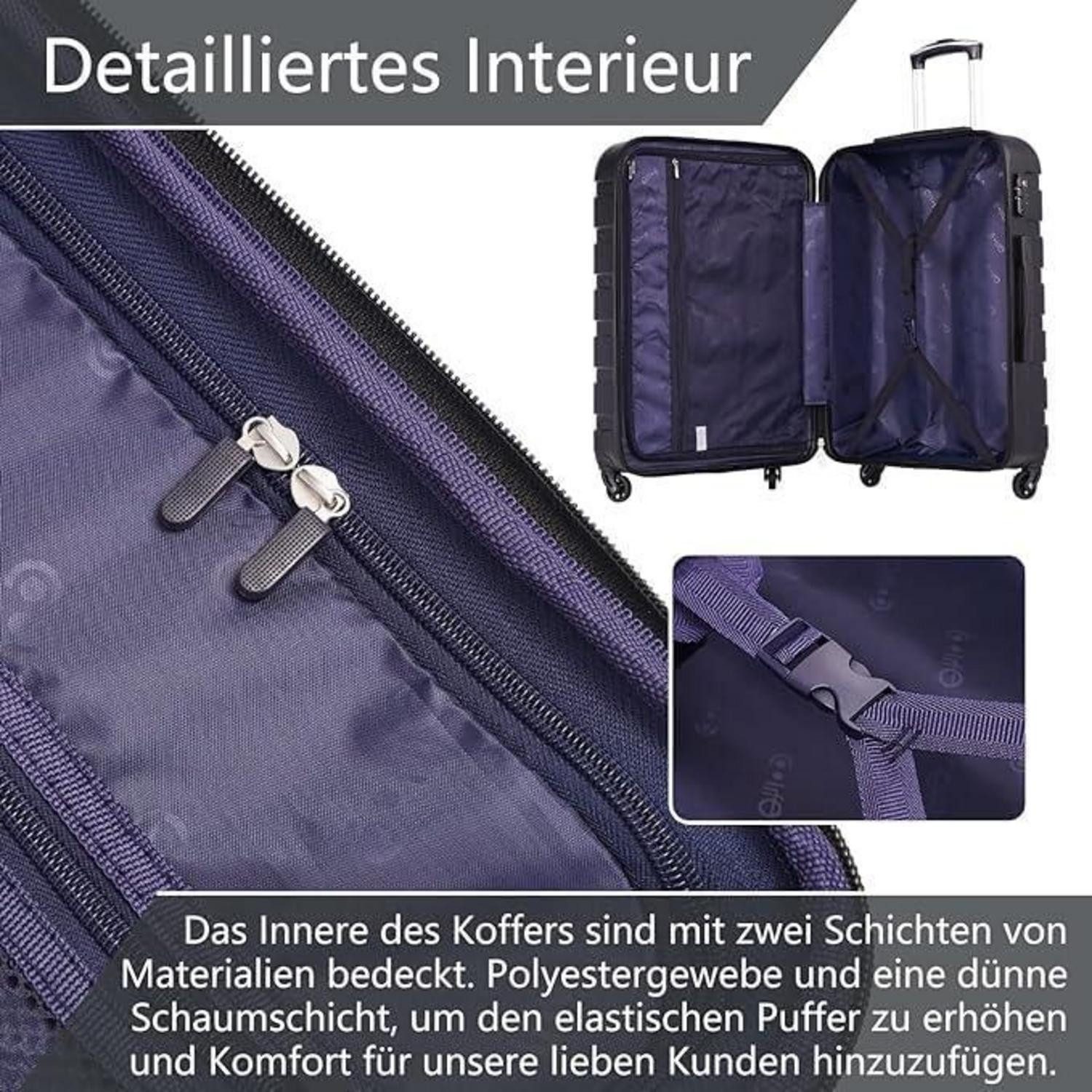 LuxusKollektion Kofferset Koffer Hartschalenkoffer Trolley TSA Set-2tlg(M + L) Zitronengelb