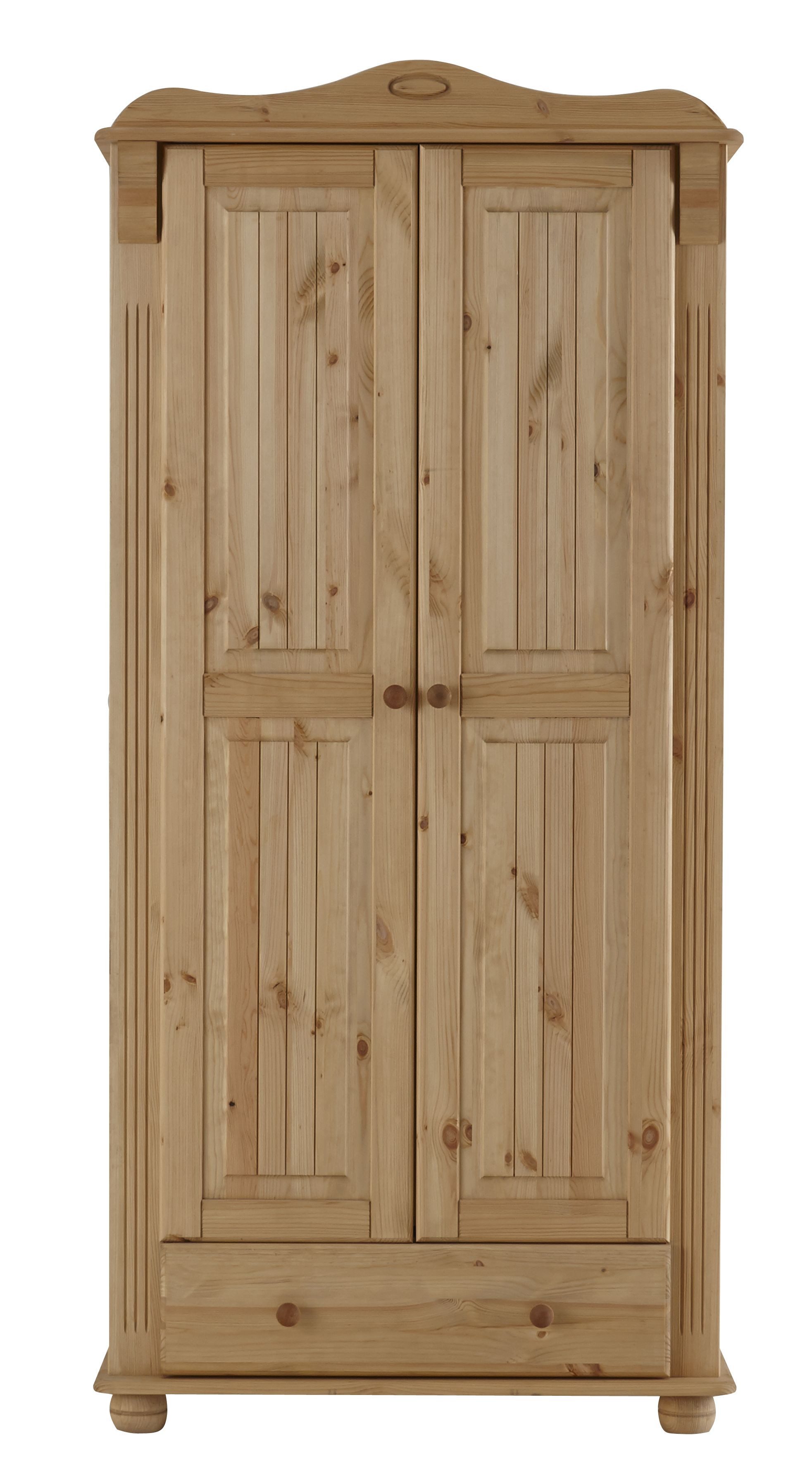 OTTO home Kleiderschrank Adele (Breite x Höhe x Tiefe ca: 92 cm x 191 cm x 53,5 cm) aus massiver Kiefer, Landhausstil – Bild 4 von 5
