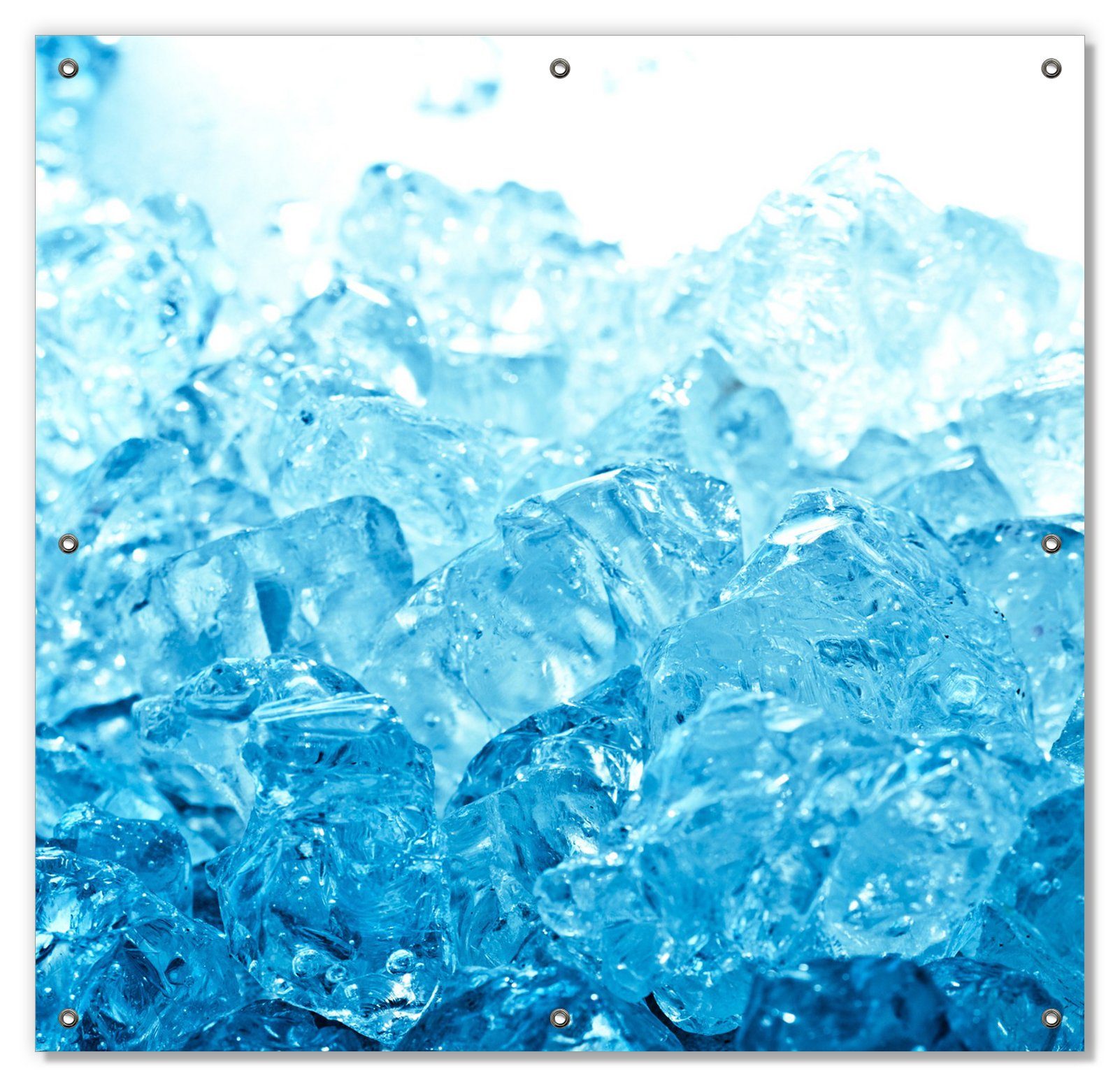 Sonnenschutz Leuchtendes Eis in blau, Wallario, blickdicht, mit Saugnäpfen, wiederablösbar und wiederverwendbar