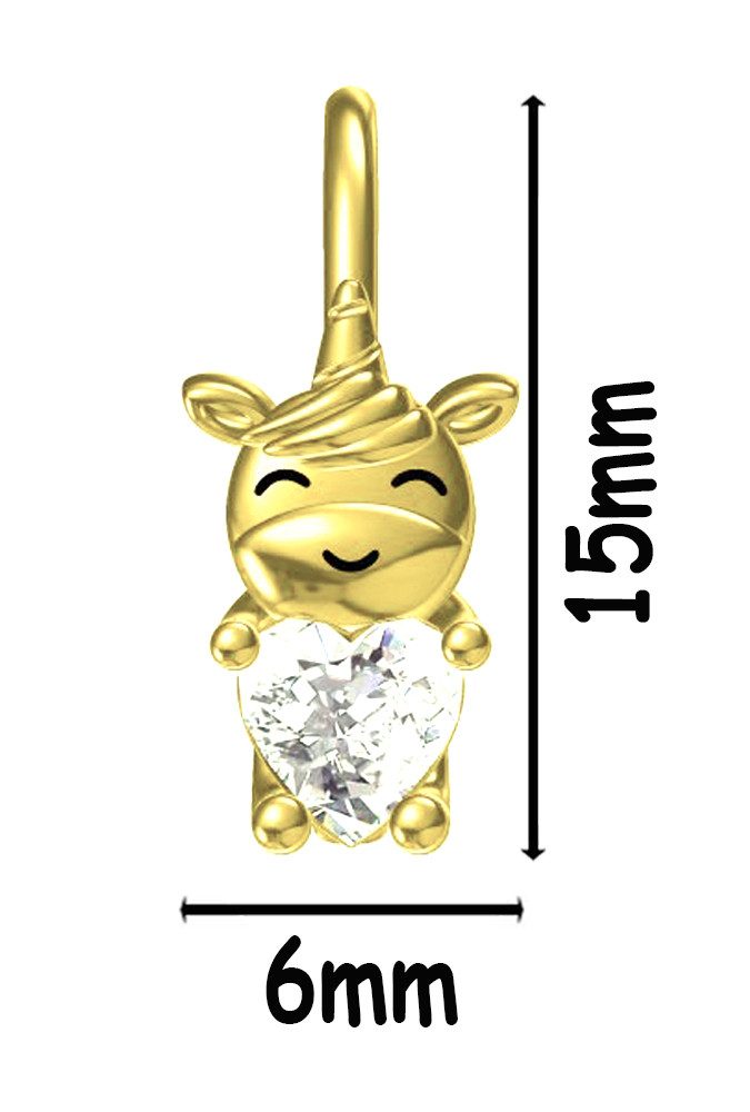 Limana Paar Creolen Ohrringe 925 Silber gold Einhorn Pferde Mädchen Kinder Ohrhänger (inkl. Schmuckbox), Schmuck Geschenk Einschulung Ostern Weihnachten Geburtstag Nikolaus