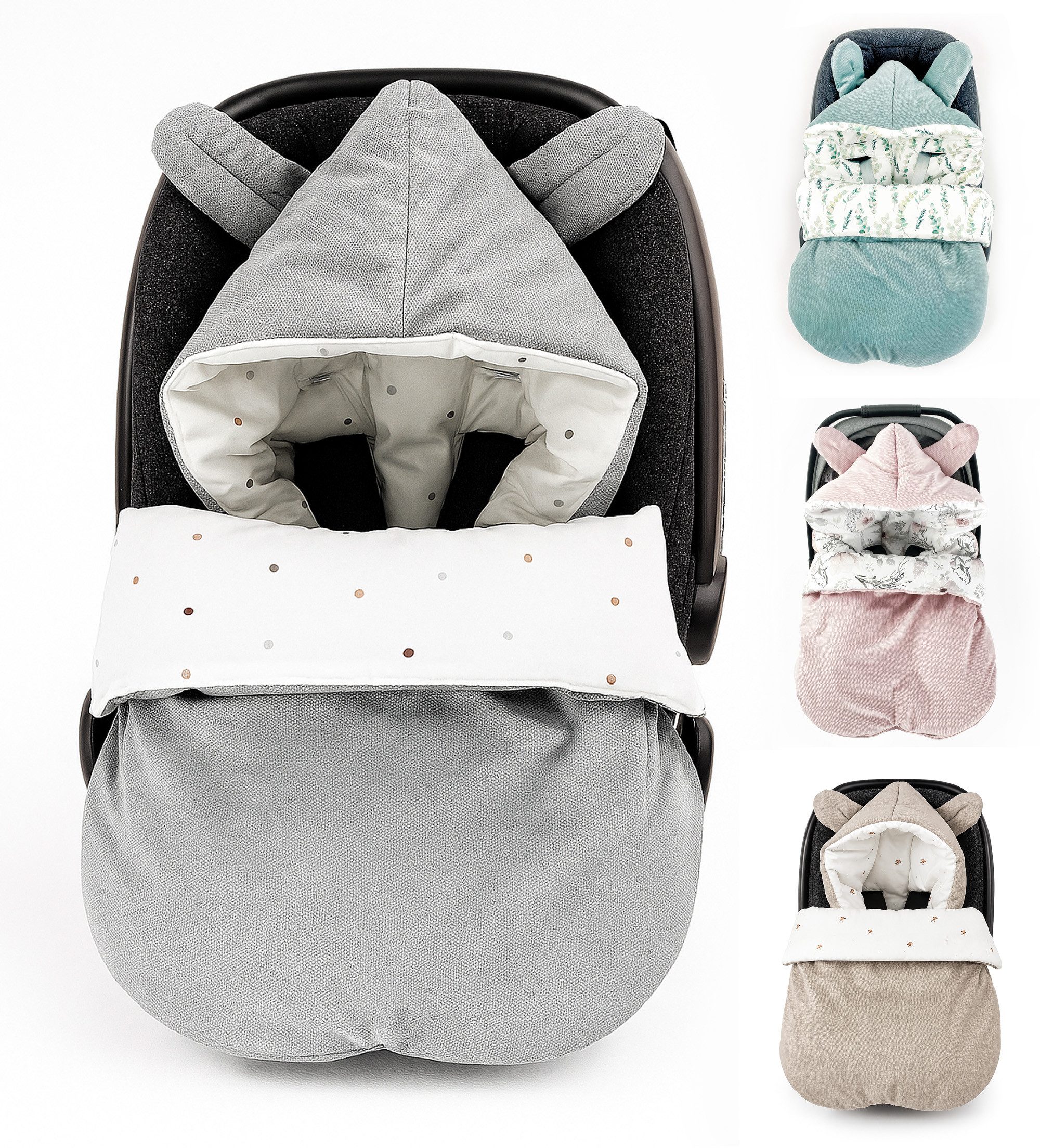 BABEES Fußsack Baby Fußsack Babyschale Kinderwagen Winter Herbst Babyfußsack warm, UNIVERSAL Baby Schlafsack ganzjährig grau