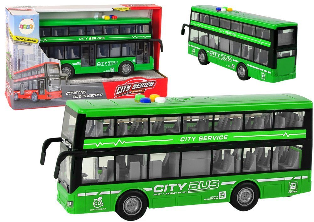 LEAN Toys Spielzeug-Auto Doppeldeckerbus Lichter Reibungsantrieb günstig online kaufen