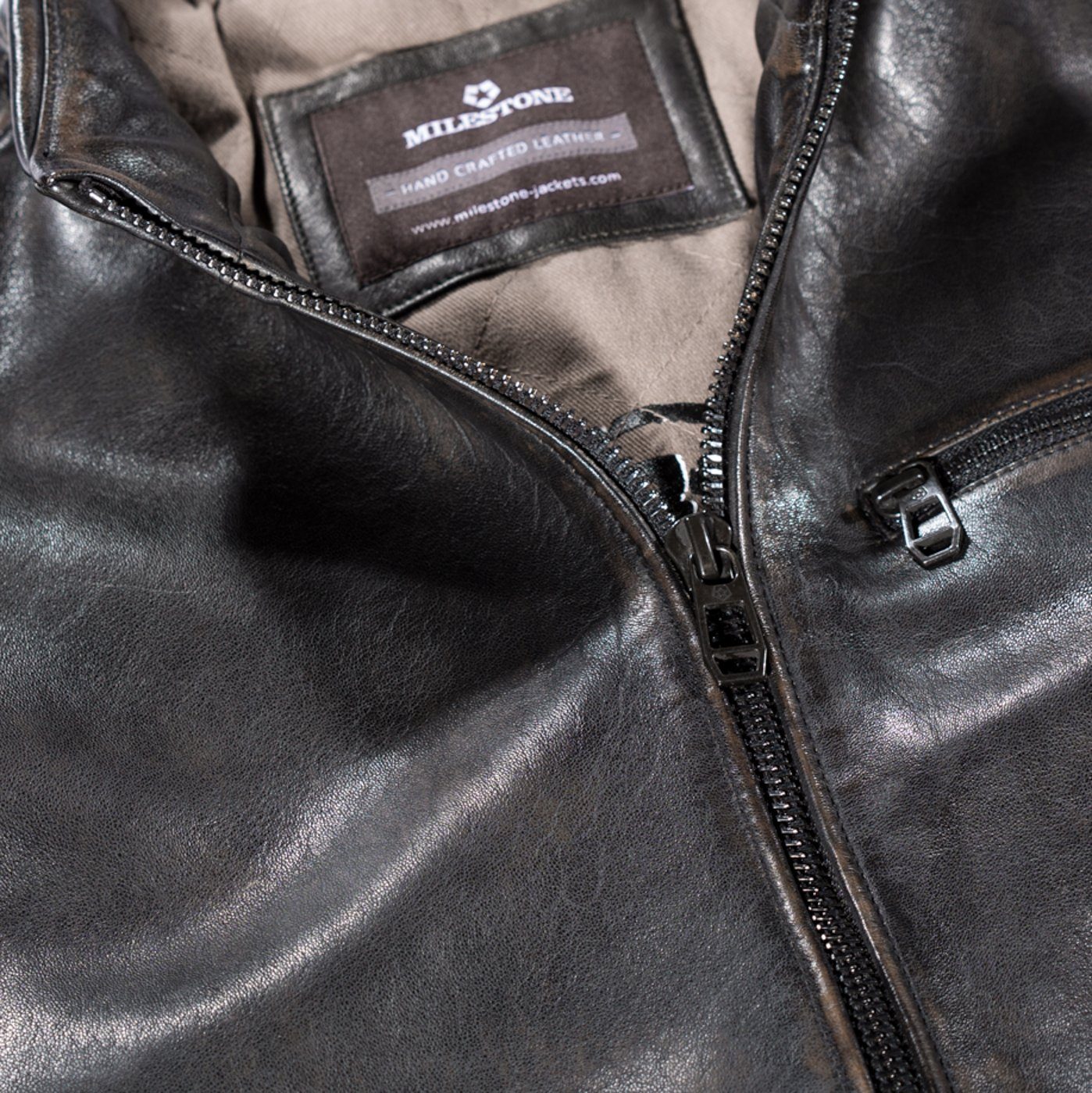 Milestone Lederjacke Nilo Herrenjacke mit Fütterung aus Lammnappa Leder