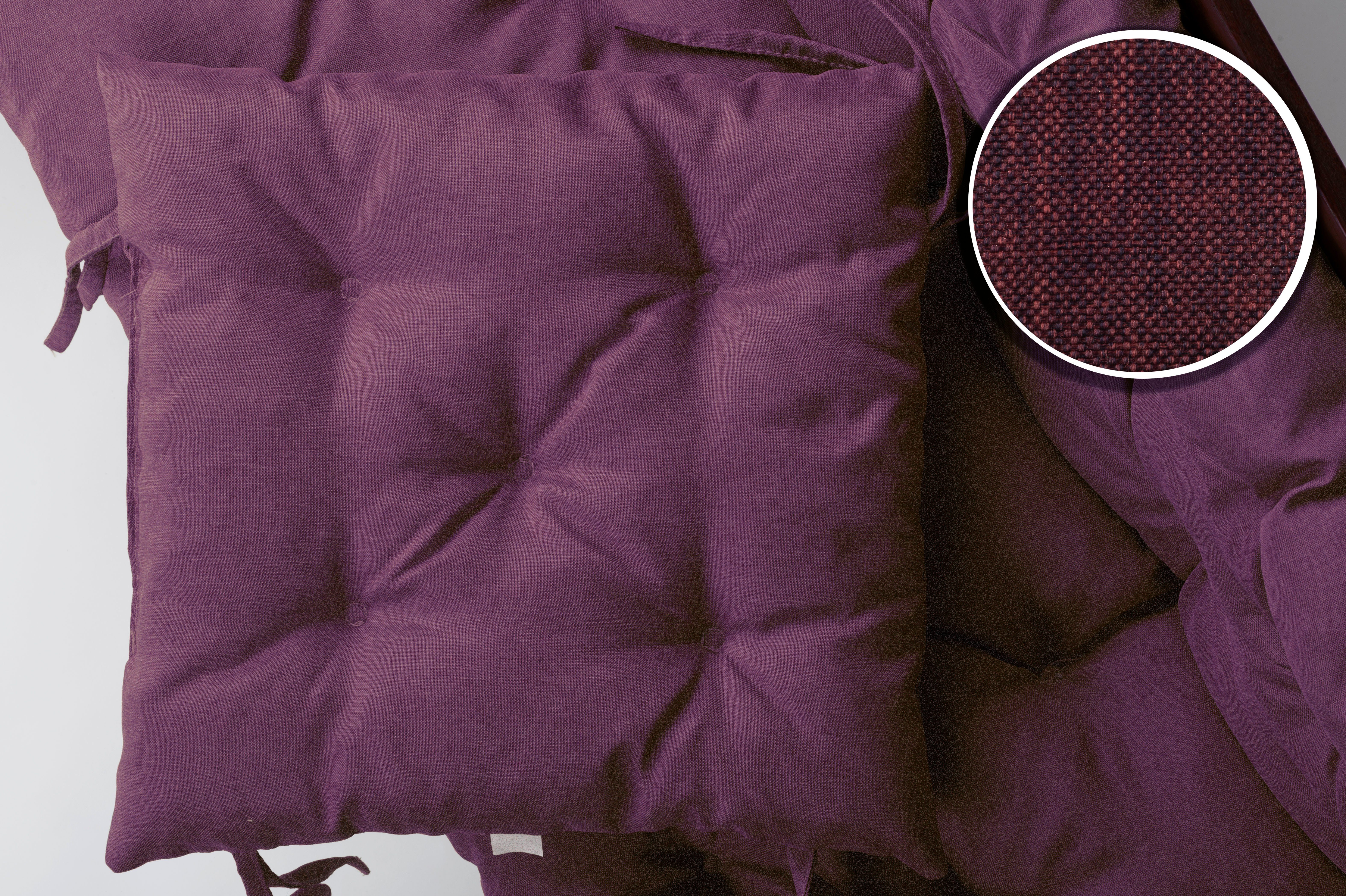 sunnypillow Bankauflage Bankauflage Stuhlkissen viele Farben und Größen zur Auswahl, 40 x 40 cm violett