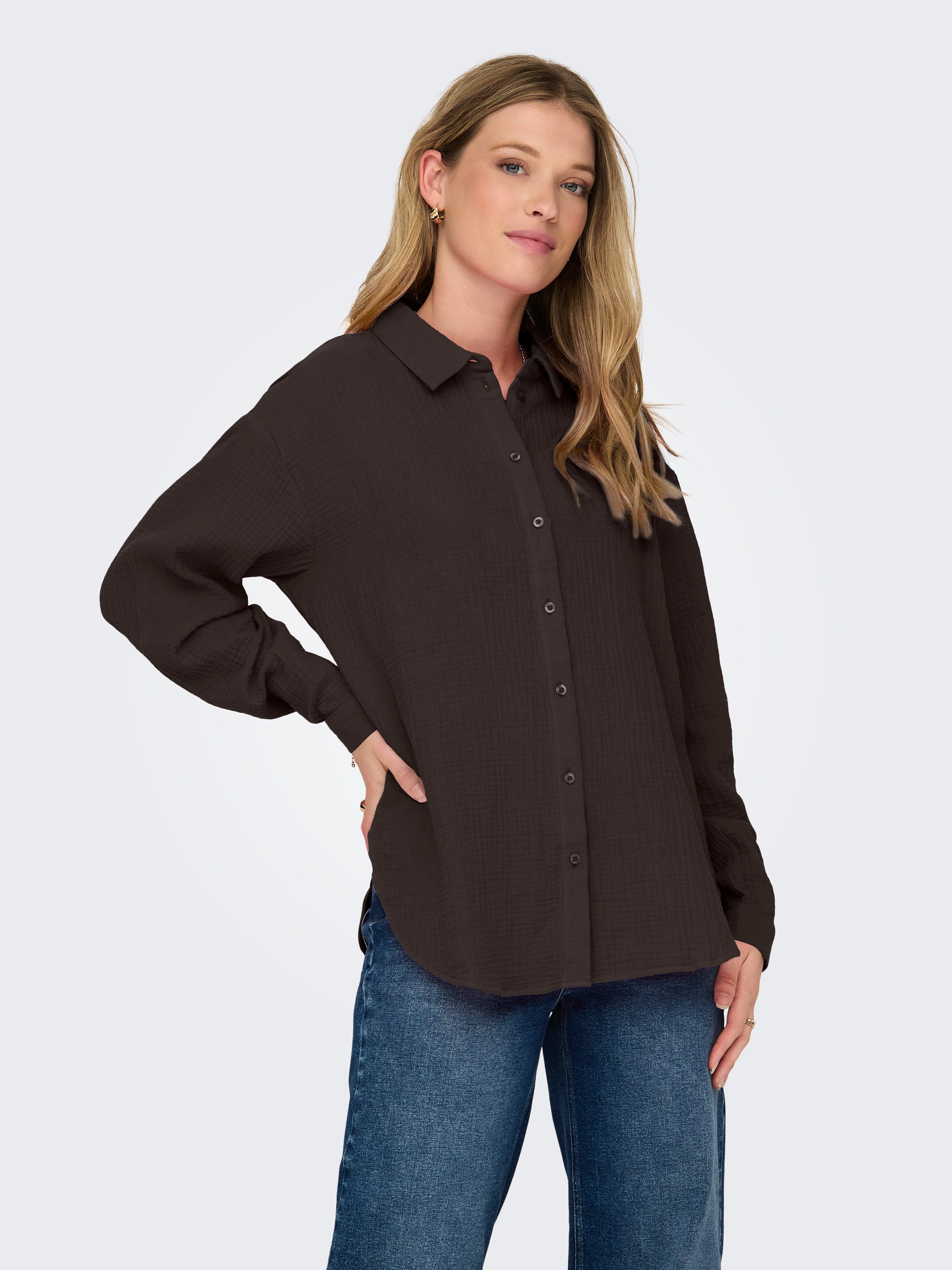 JDY Hemdbluse JDYTHEIS LIFE L/S LOOSE SHIRT WVN NOOS Baumwolle, regular fit