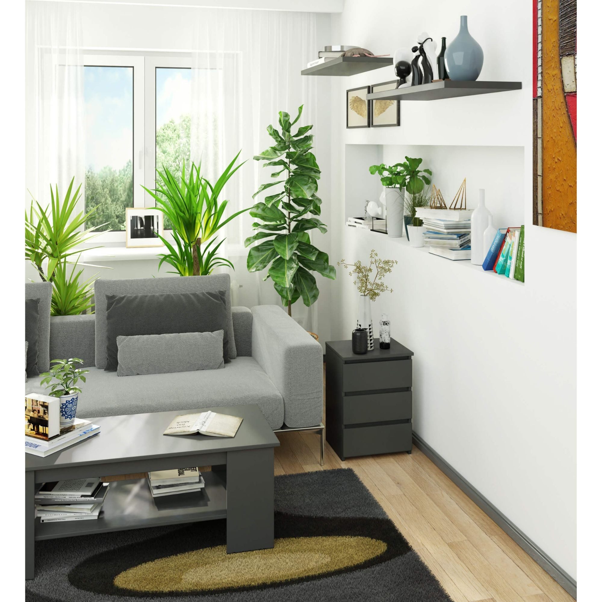 Home Collective Kommode 40 cm breit Holz Highboard Sideboard für Flur Schlafzimmer Wohnzimmer (Mehrzweckschrank Schrank schmal Kommode Schlafzimmer mit Schublad – Bild 4 von 5