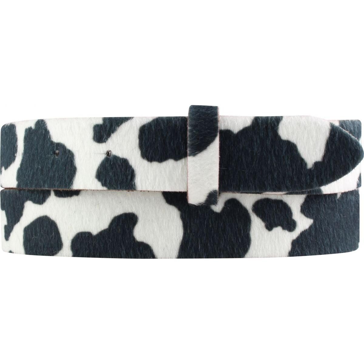 BELTINGER Ledergürtel Wechselgürtel mit Fell ohne Schnalle 3 cm - Kuh-Ledergürtel für Damen (1-St)