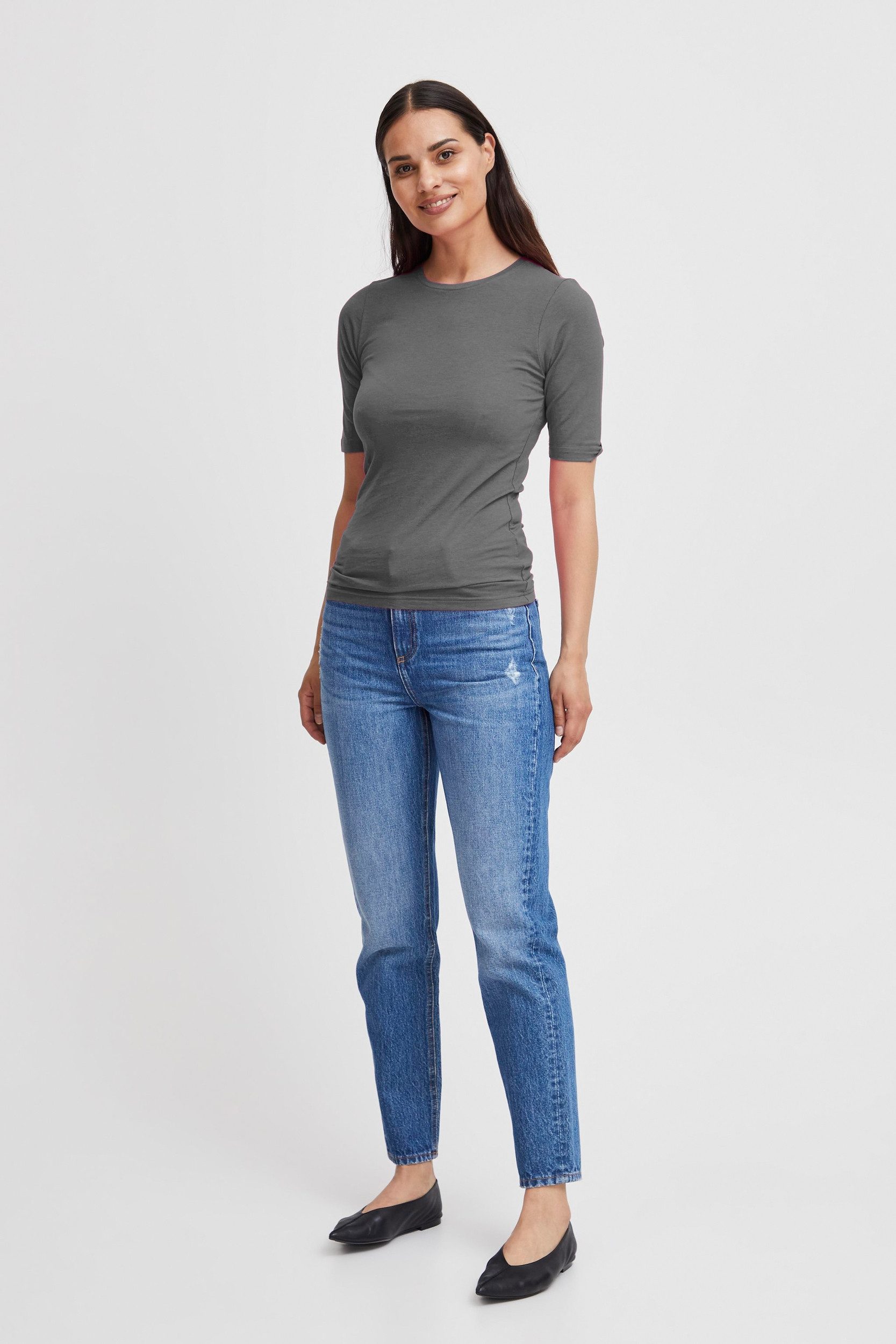 b.young T-Shirt Slim Fit Ellenbogen-Länge Rundhalsausschnitt günstig online kaufen
