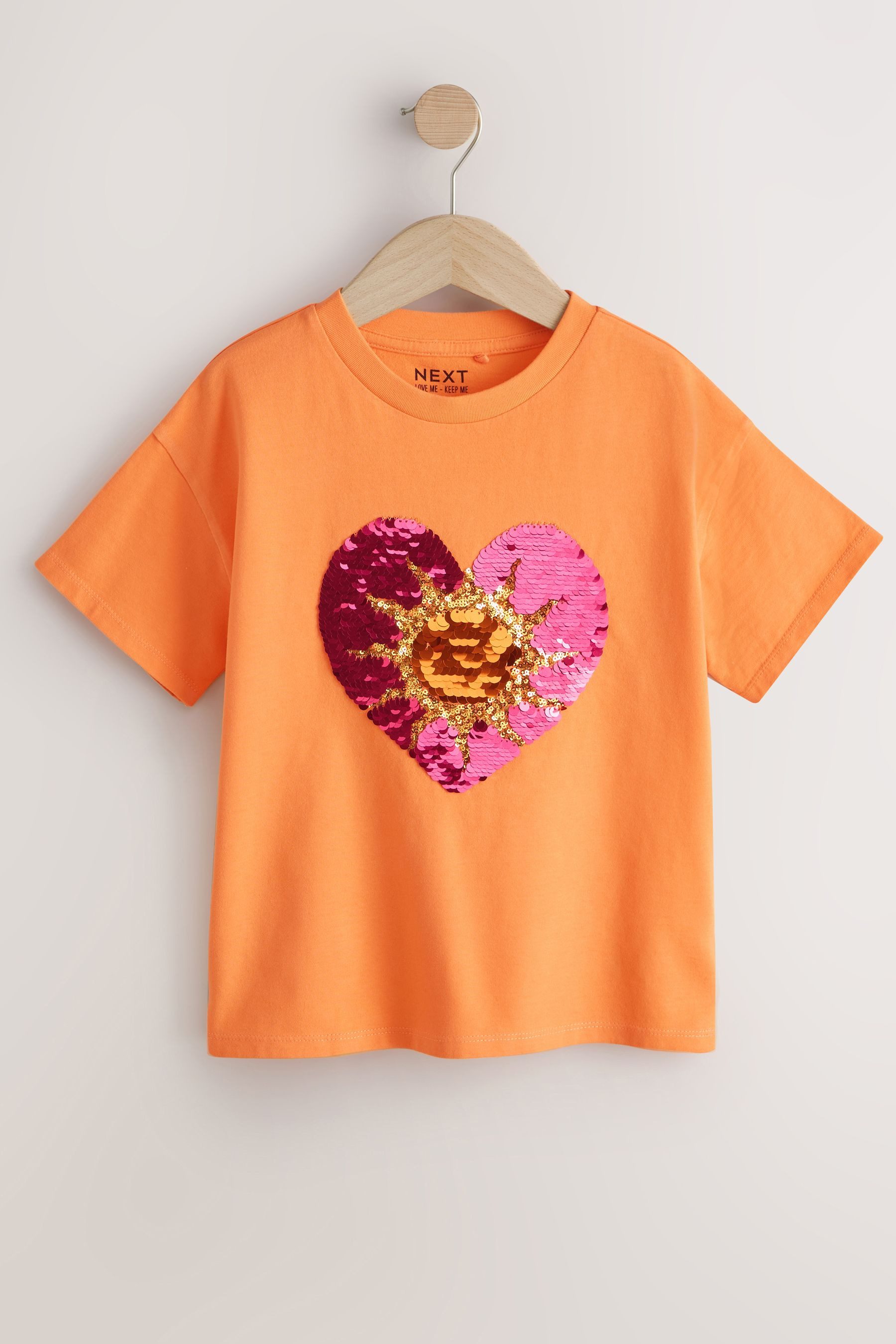 Paillettenshirt T-Shirt mit Paillettenherz