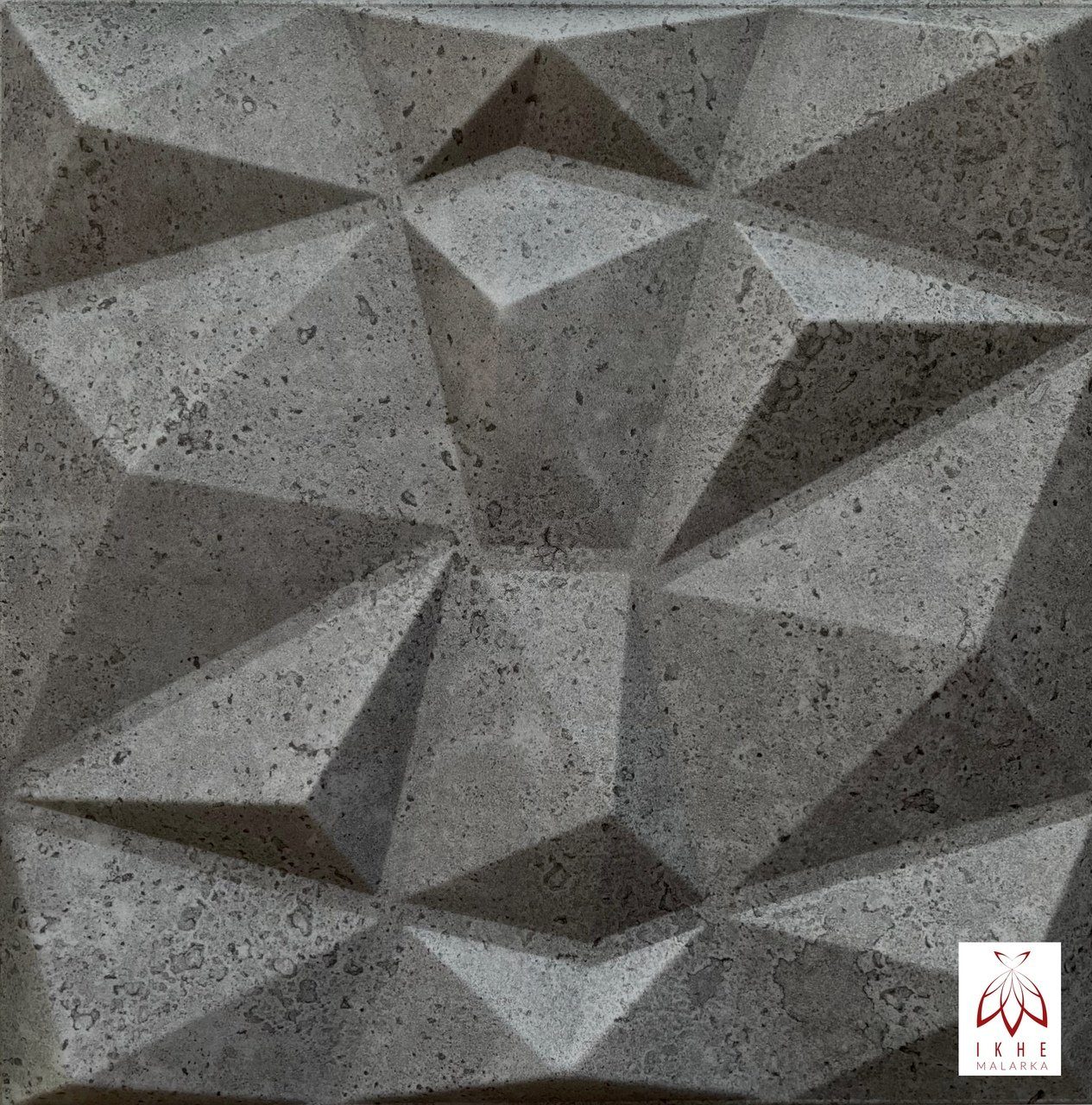 IKHEMalarka 3D Wandpaneel 4m²/16PCS Wandverkleidung Deckenpaneele POLYSTYROL Betonlook, BxL: 50,00x50,00 cm, 0,50 qm Diamant 42