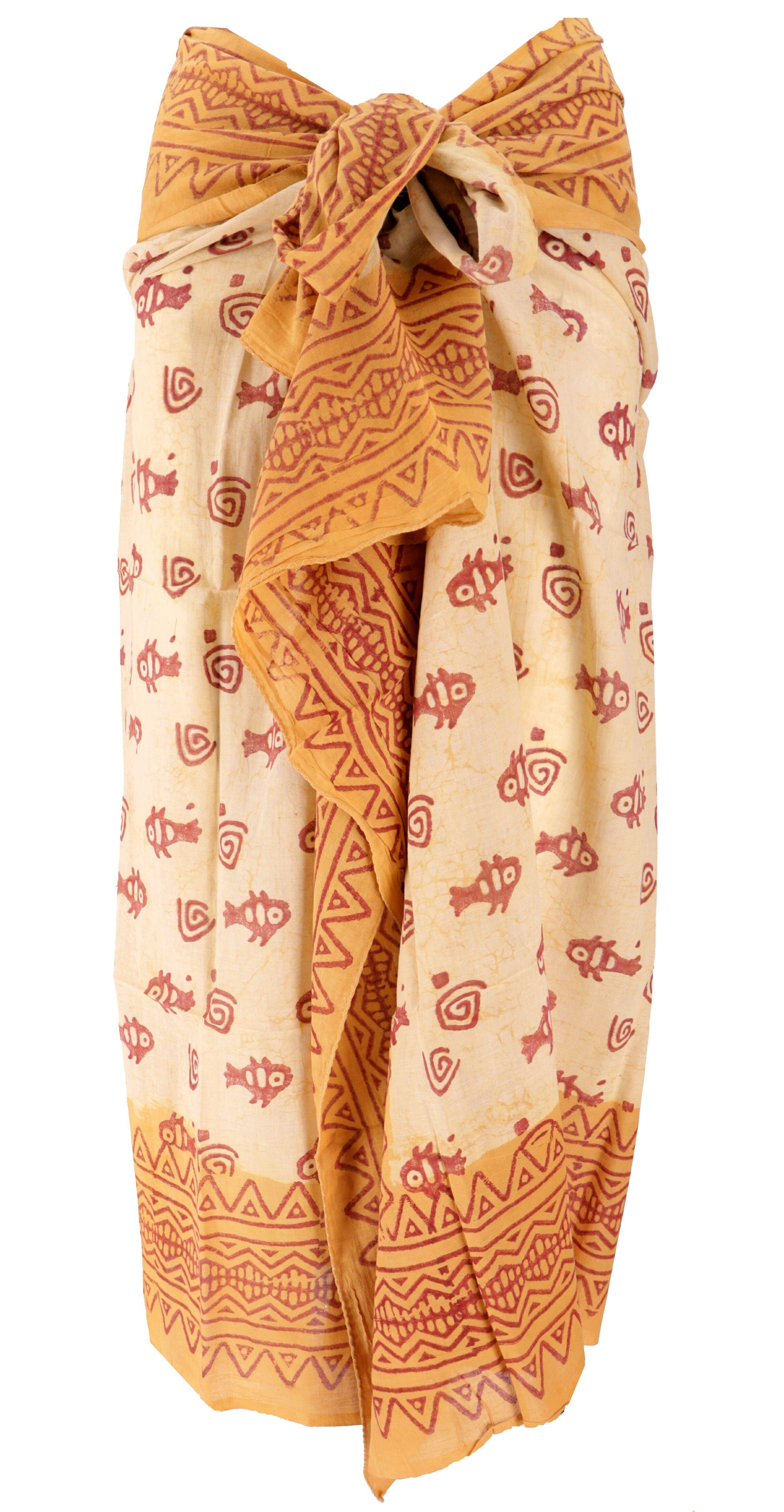 Guru-Shop Sarong Leichter Pareo Schal, Sarong, handbedrucktes..