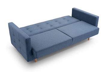 MOEBLO Polstergarnitur SCARLETT 3+1, (Klappsofa Bettfunktion Couch Wohnzimmer, Polstergarnituren Sofa mit Sessel Schlafsofa Kippsofa), mit Schlaffunktion und Bettkasten