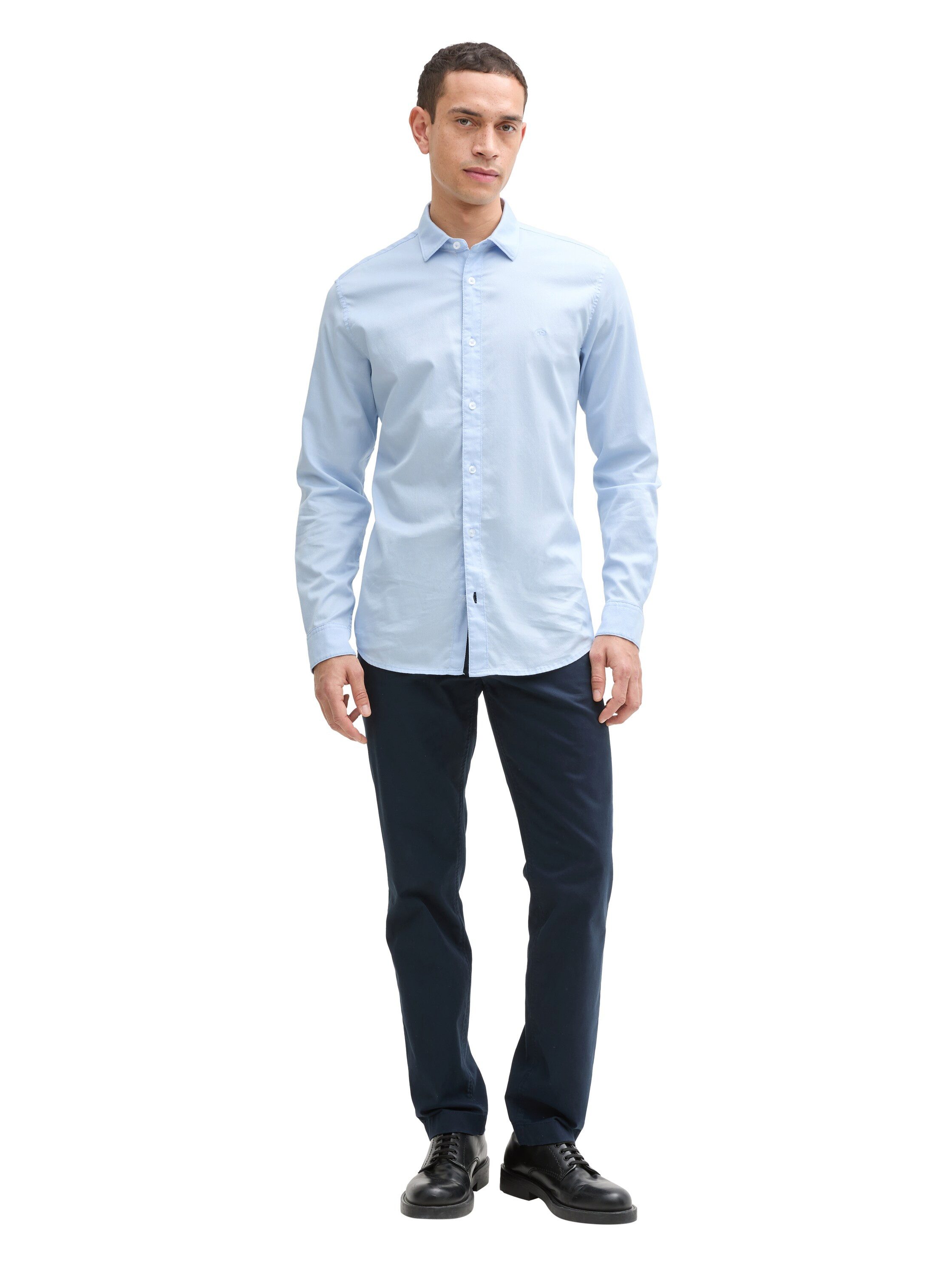 TOM TAILOR Langarmhemd mit Logo Stickerei