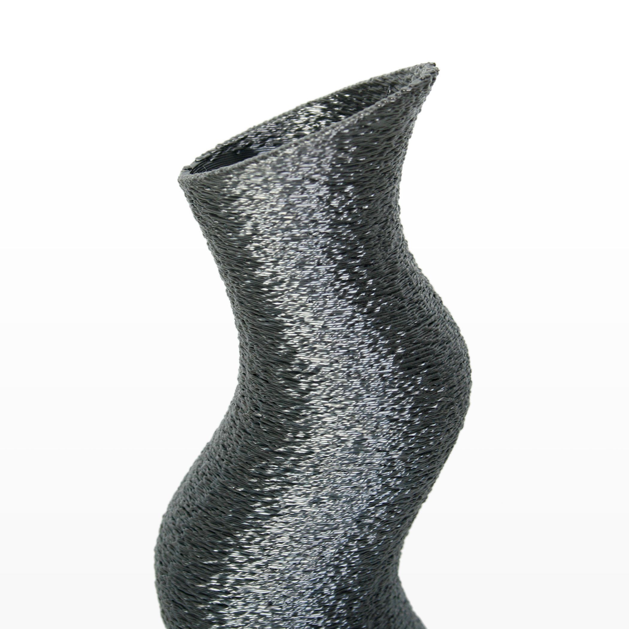 Dekorative Kreative Dekovase Rohstoffen; Old Vase aus aus nachwachsenden Silver wasserdicht Bio-Kunststoff, – bruchsicher & Designer Blumenvase Feder