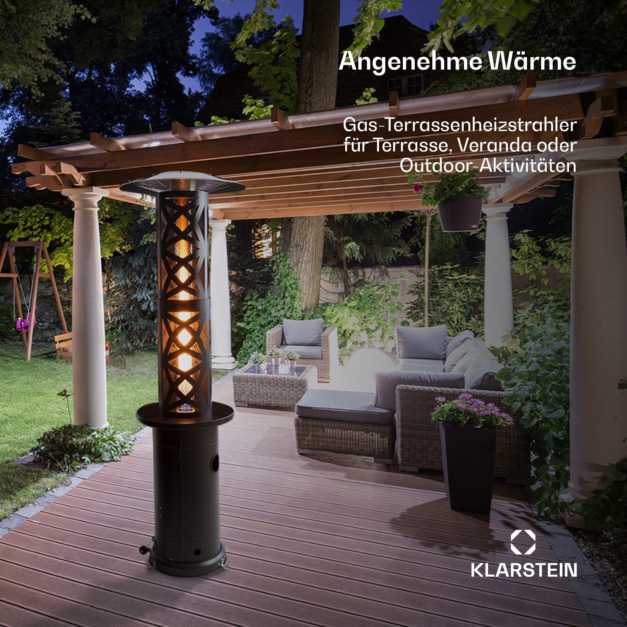 blumfeldt Terrassenstrahler Goldflame Style, elektrische Gasheizgerät terrassenheizstrahler Outdoor – Bild 4 von 5