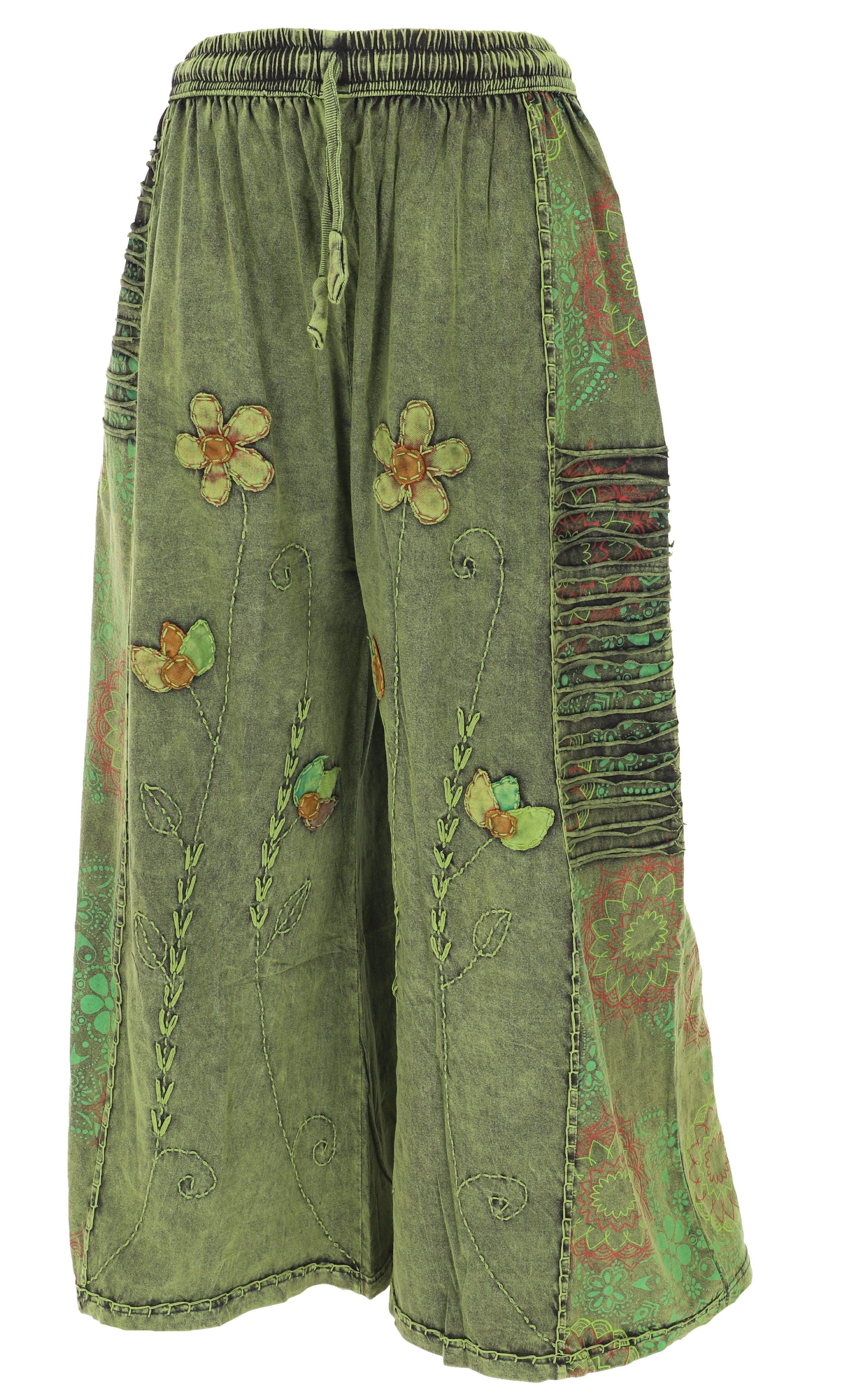 Guru-Shop Relaxhose Palazzohose, Boho Patchwork Baumwollhose,.. alternative Bekleidung