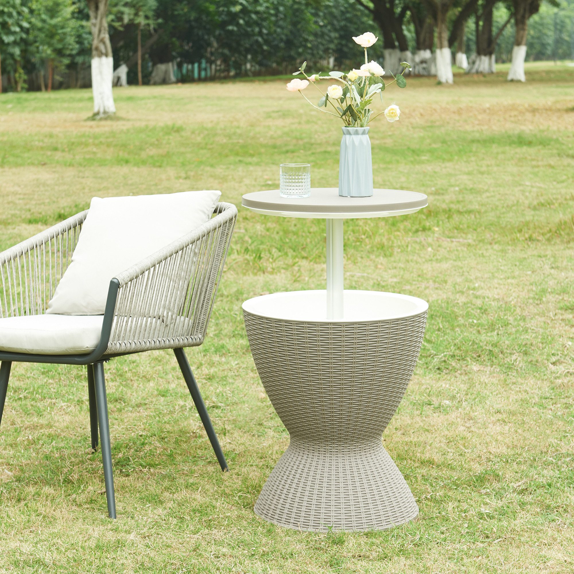 casa.pro Gartentisch, »Atessa« Cool Bar mit anhebbarer Tischplatte Hellbrau günstig online kaufen