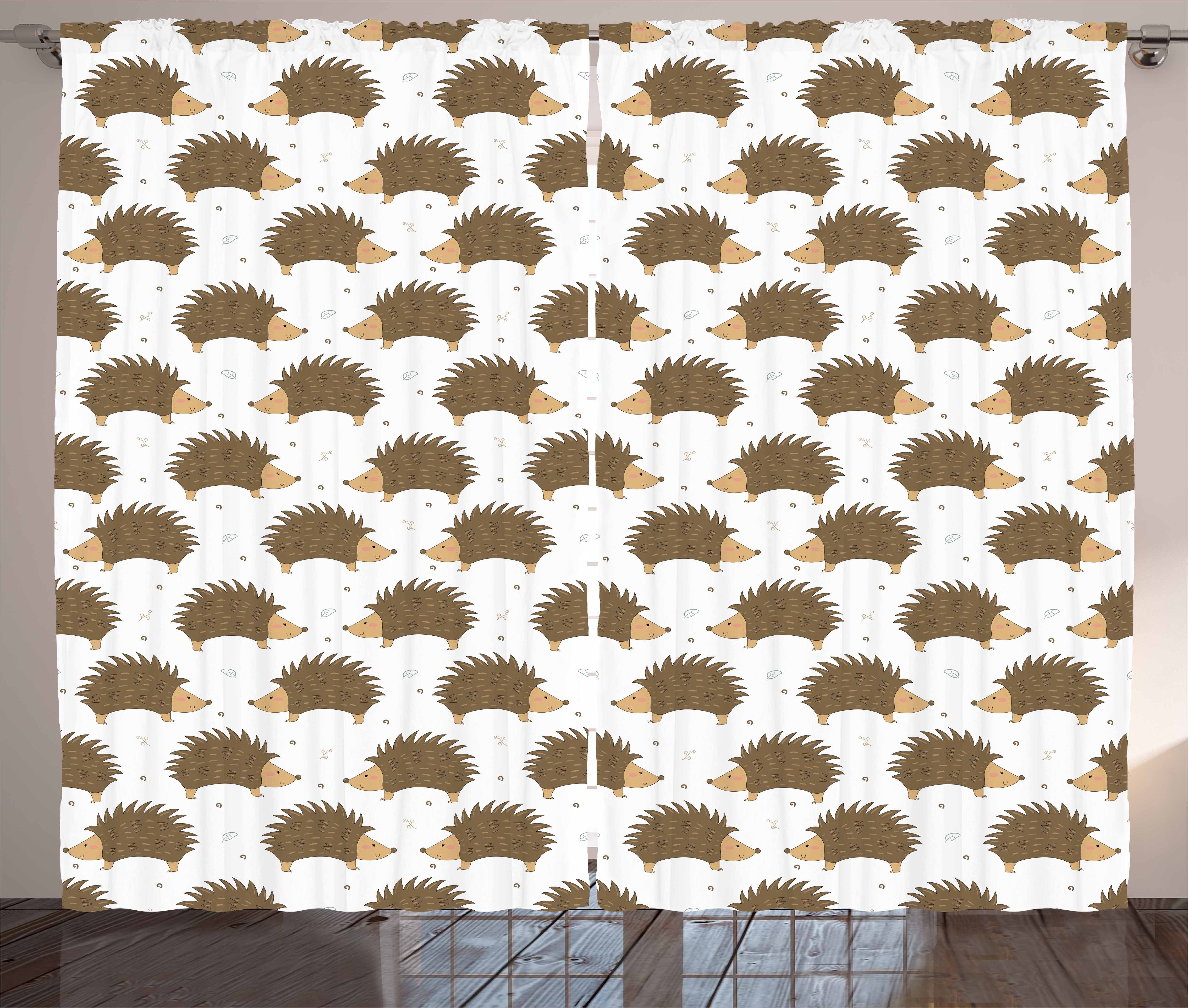 Gardine Schlafzimmer Kräuselband Vorhang mit Schlaufen und Haken, Abakuhaus, Igel Cartoon Porcupines