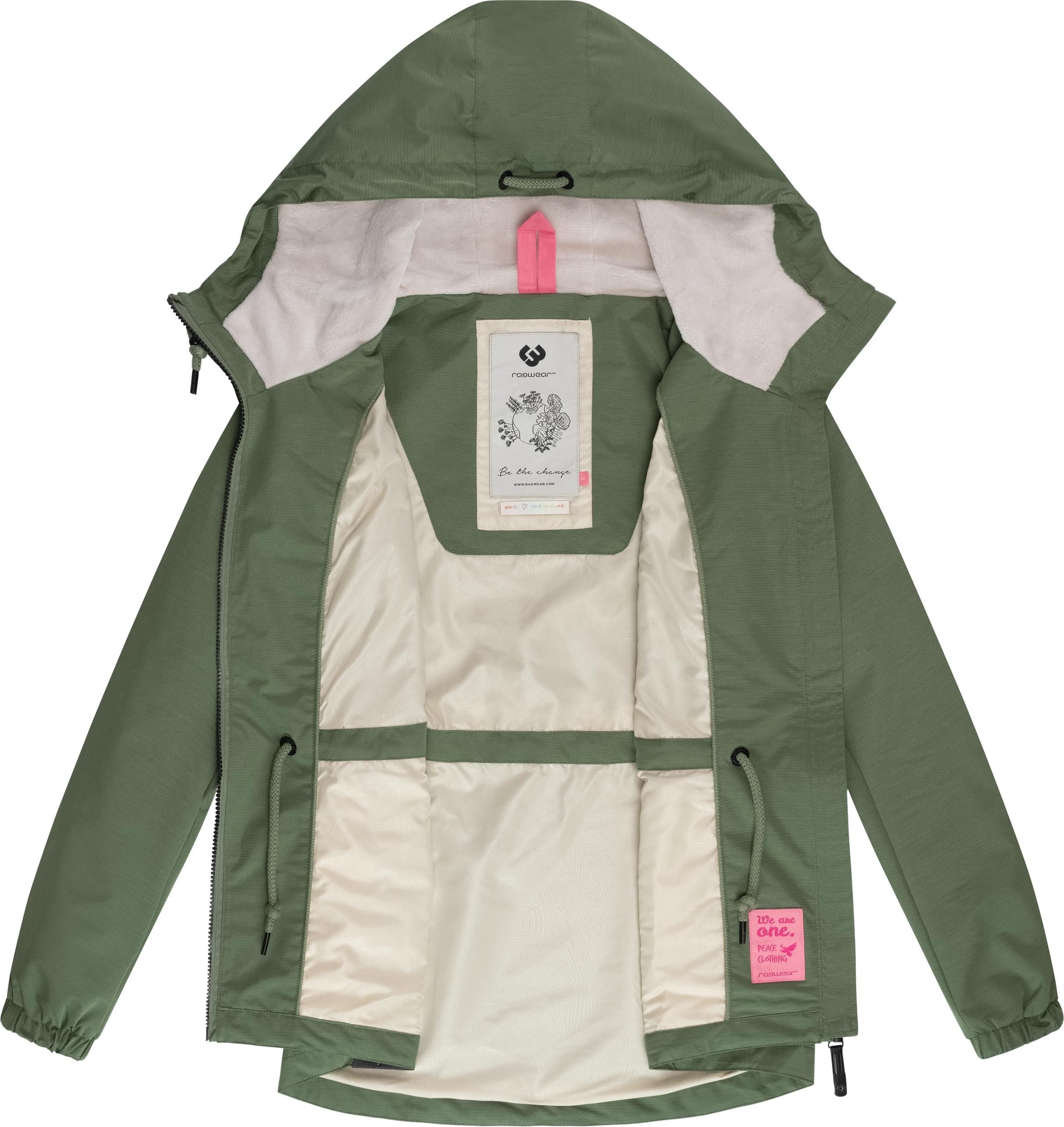Ragwear Outdoorjacke Dankka Tech Stylische Damen Übergangsjacke aus wasserdichtem Material