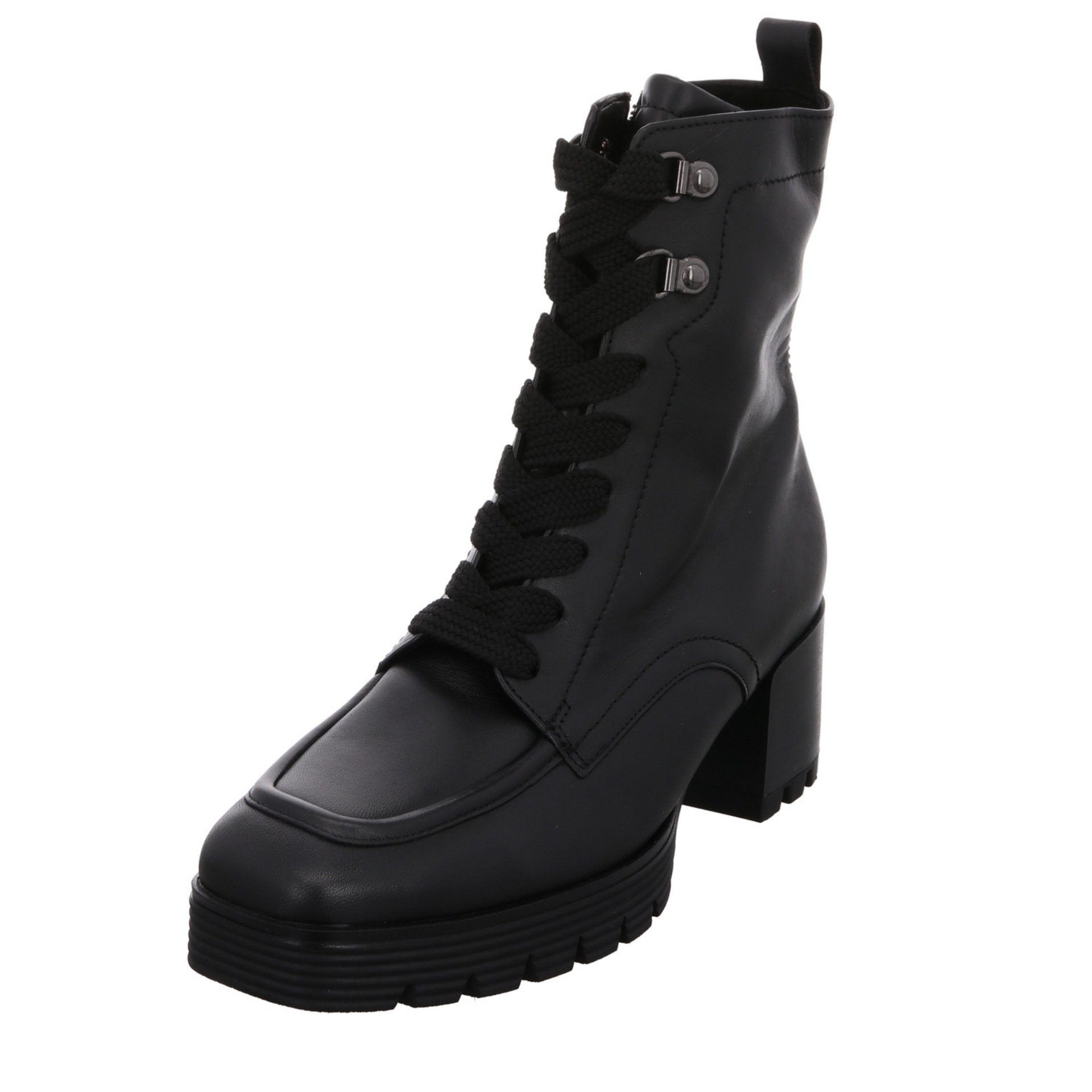 Gabor Damen Stiefeletten Schuhe Schnürstiefelette Schnürstiefelette Veloursleder schwarz (Micro) | Schnürstiefeletten