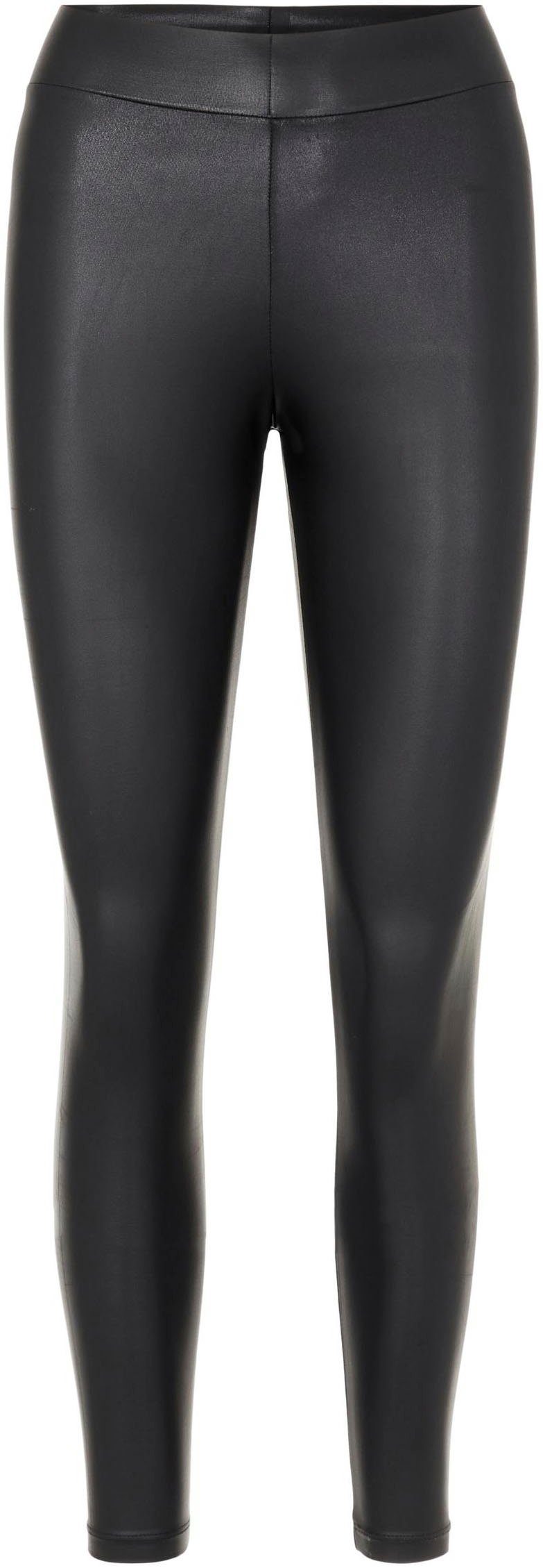 pieces Leggings PCNEW Lederimitat PU-Beschichtung, SHINY LEGGINGS Aus pflegeleichtem NOOS HW Stretch-Anteil mit mit