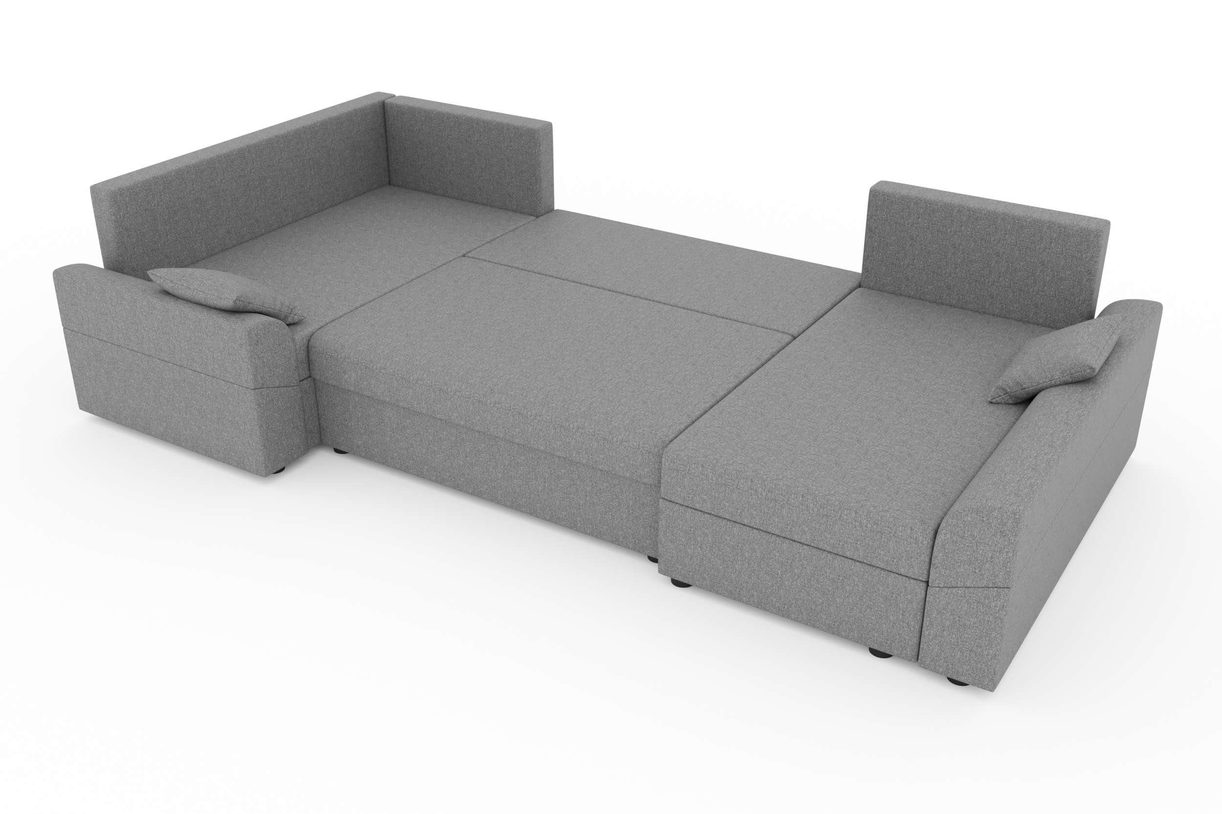 Bettkasten, Bailey, Bettfunktion, Eckcouch, U-Form, mit Design Wohnlandschaft Sitzkomfort, Sofa, Modern mit Stylefy