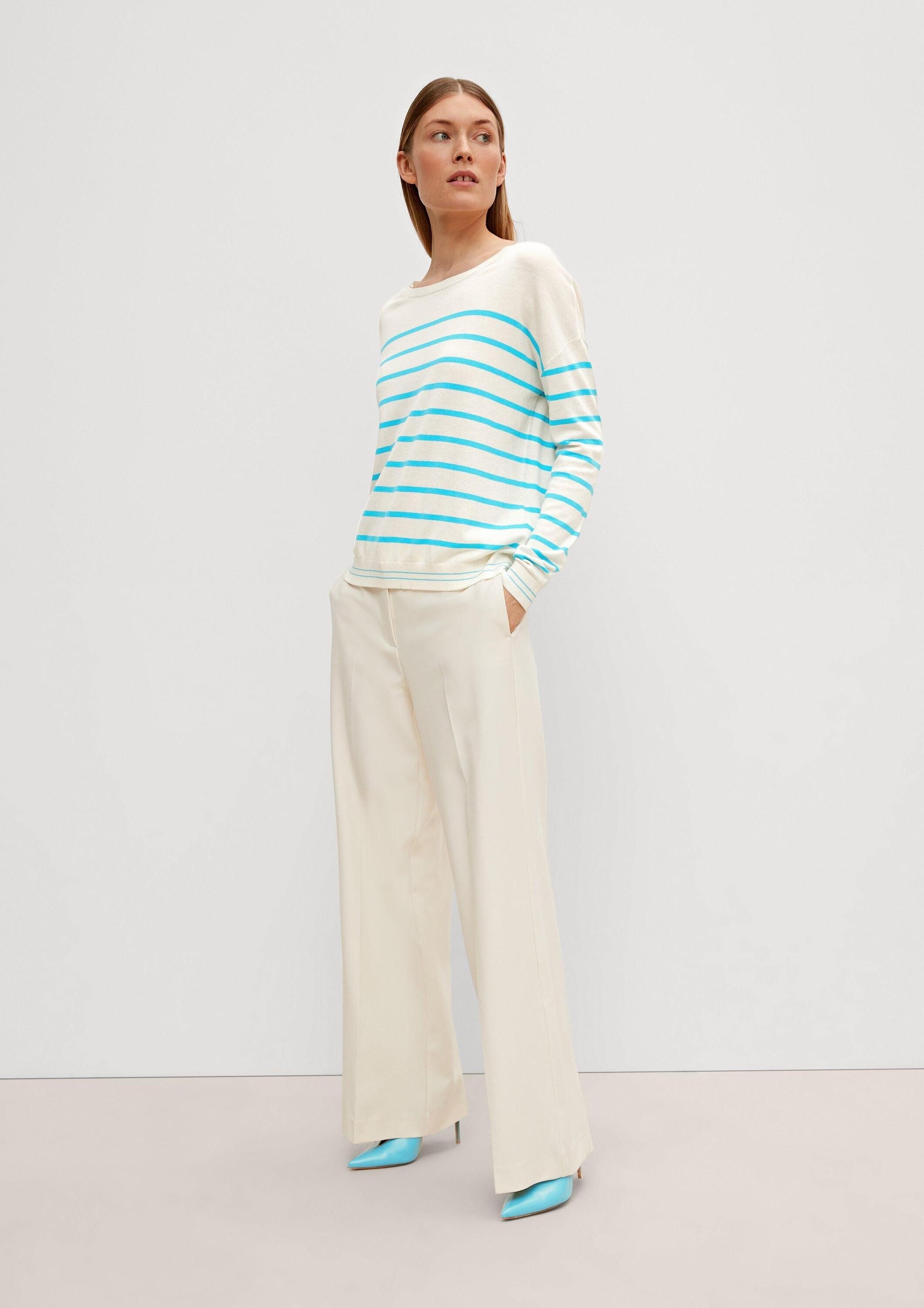 comma Longpullover Strickpullover Strickpullover aus Leinenmix