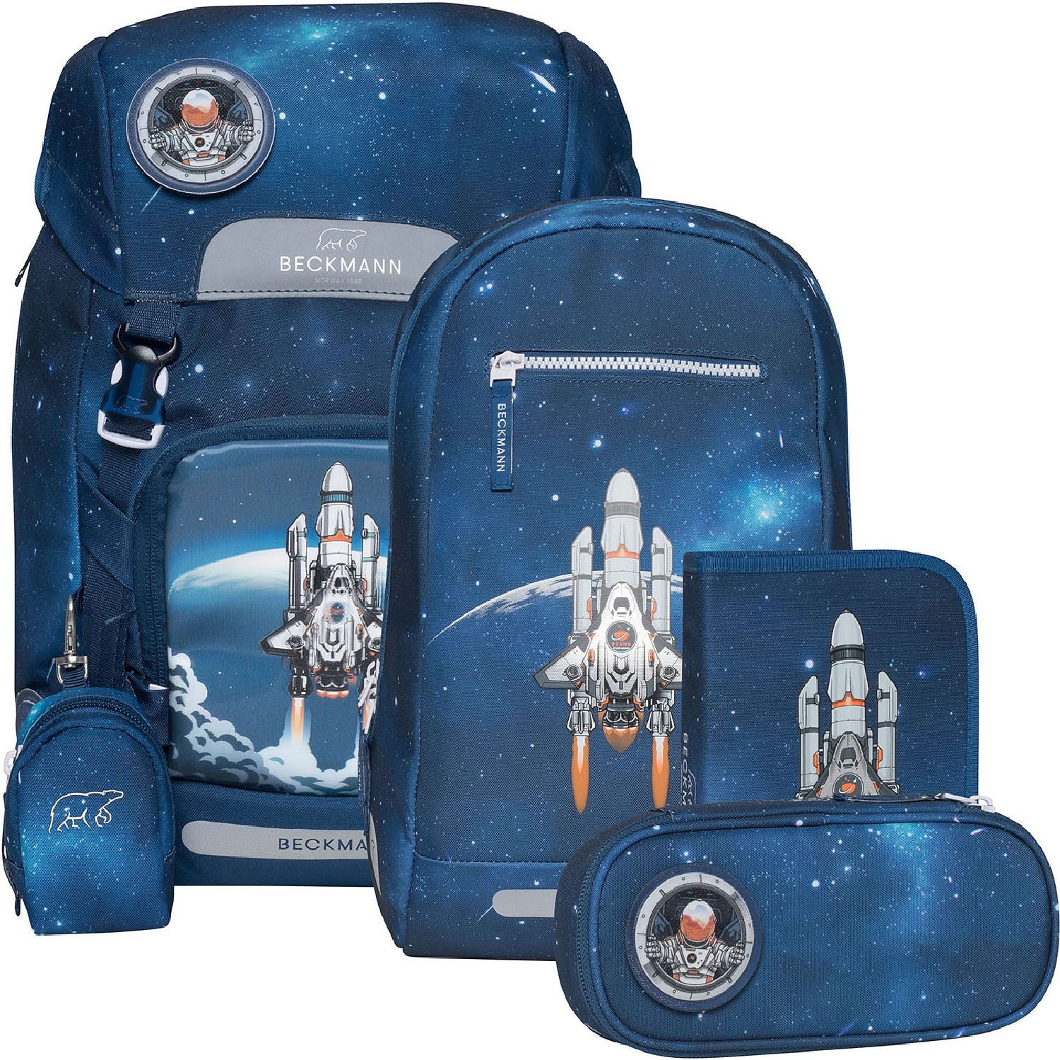 Beckmann Norway Schulranzen Classic 22L Schulrucksack Set 6-tlg. Space Mission