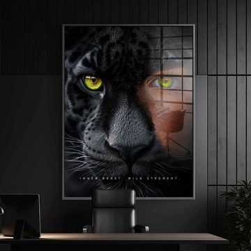 DOTCOMCANVAS® Acrylglasbild Panther Fusion - Acrylglas, Acrylglasbild Panther Fusion Motivation Fokus Erfolg Macht Stärke