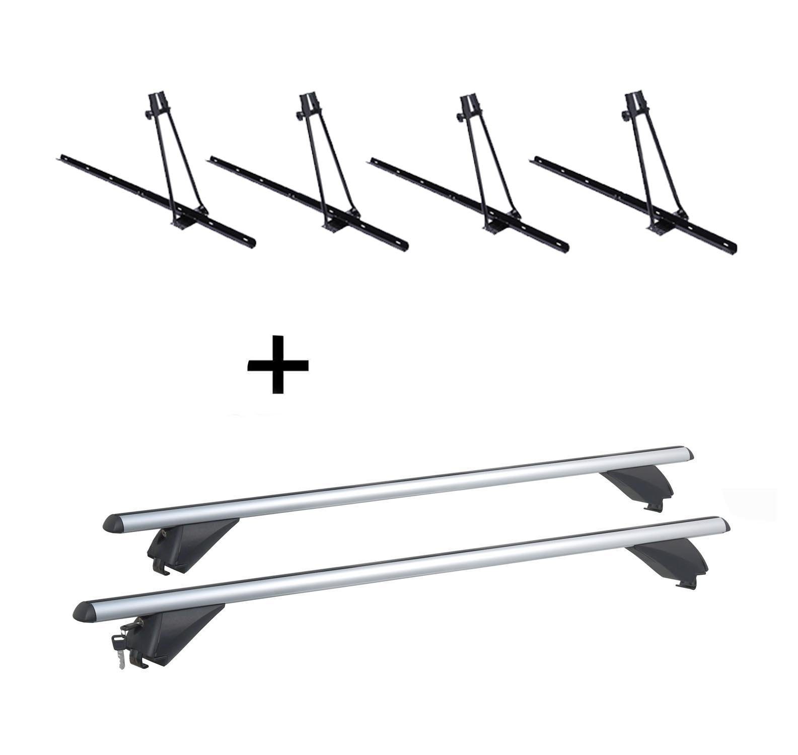 VDP Dachträger (Für Ihren Audi Alu (5Türer) mit (B9) mit 4xFahrradträger ab RB003 A4 2015 anliegender SW kompatibel ab + Dachträger A4 (B9) 2015 (5Türer) ORION Reling), Audi Kombi