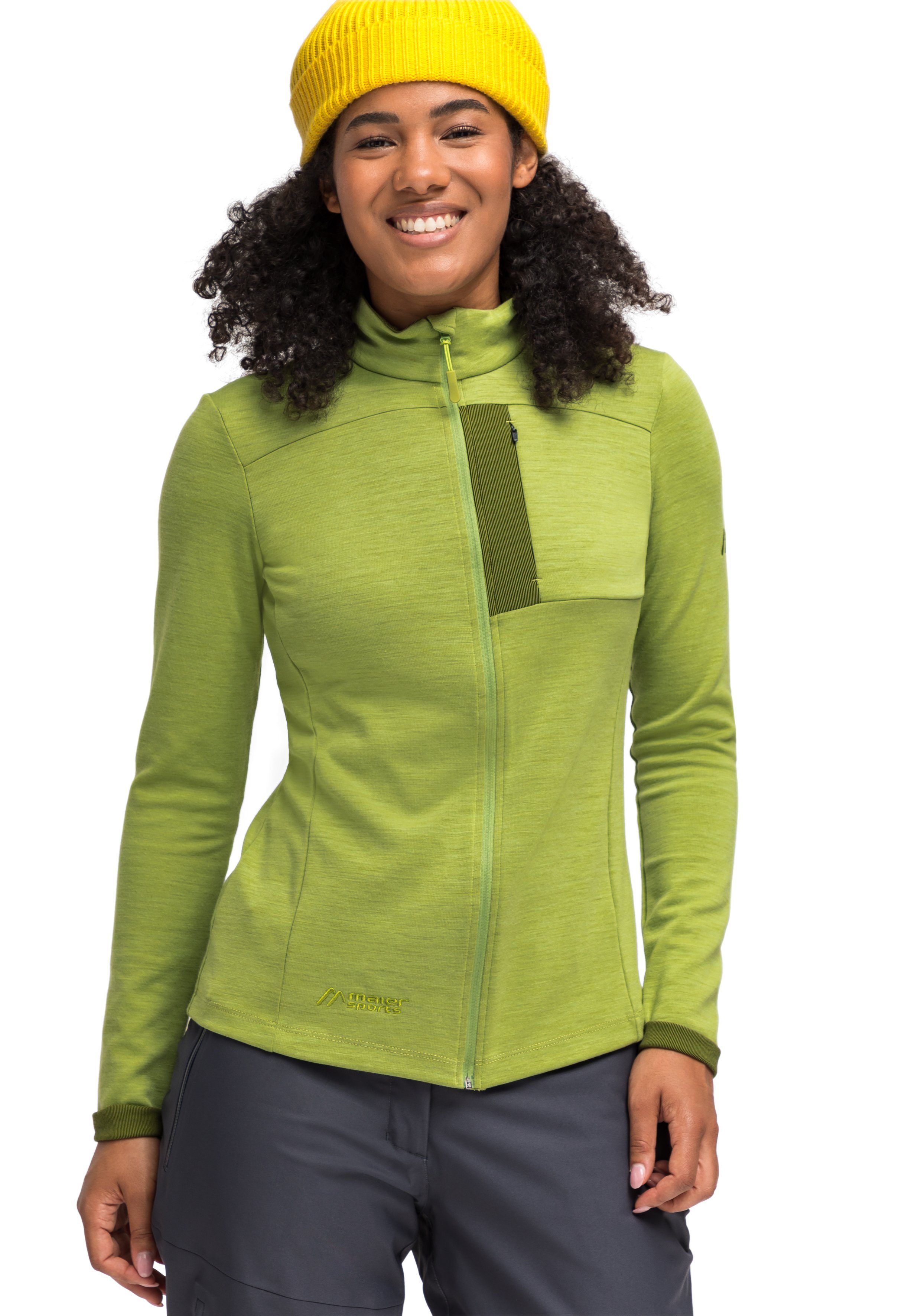 Maier Sports Funktionsshirt Skutvik W für Midlayer-Jacke maigrün für Damen, ideal Outdoor-Aktivitäten