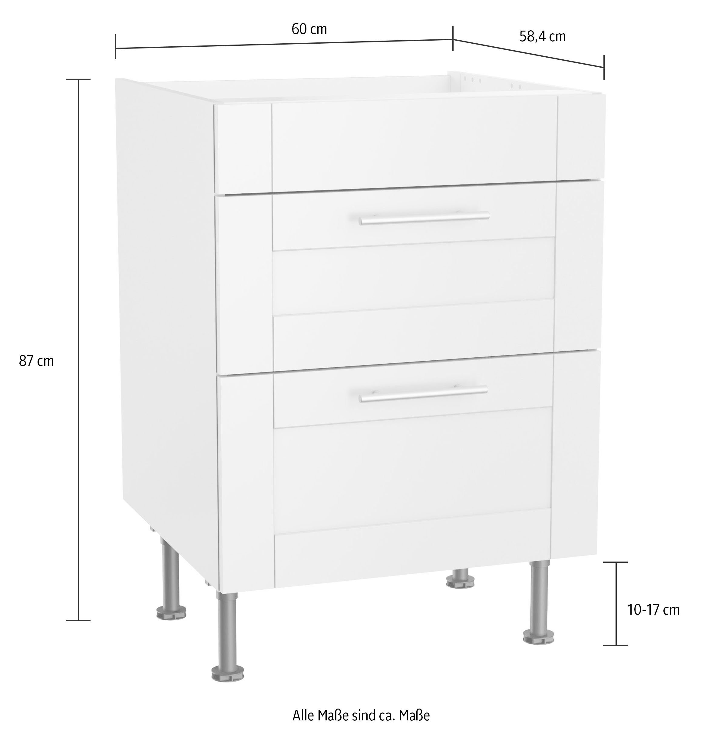 cm OPTIFIT Kochfeldumbauschrank | Ahus weiß 60 matt/weiß Breite weiß