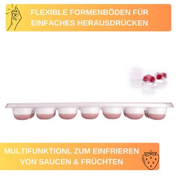 Thiru Eiswürfelform 2er Set mit Deckel, BPA-Frei, spülmaschinengeeignet, flexibler Formboden, Deckel