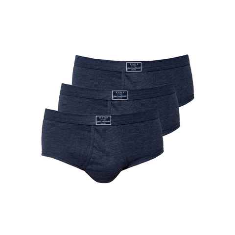 ESGE - Die Wäsche-Macher Slip 3er Pack- Feinripp Jeans (Spar-Set, 3-St) Slip mit Eingriff - Baumwolle - Mit Eingriff -