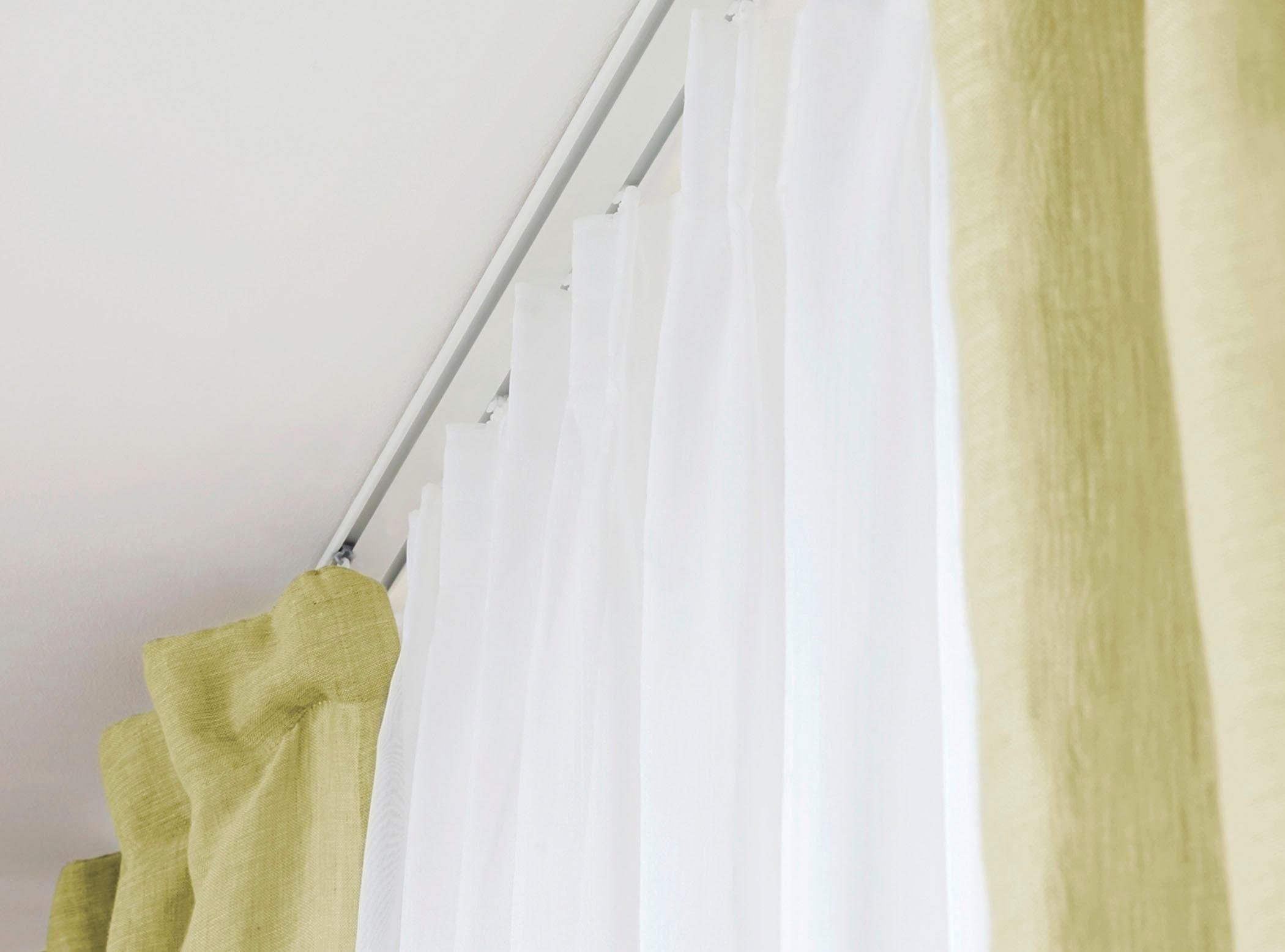 Good Life Gardinenschiene Samu, 2-läufig, Fixmaß, verschraubt, Aluminium, extra flache Alu-Schiene