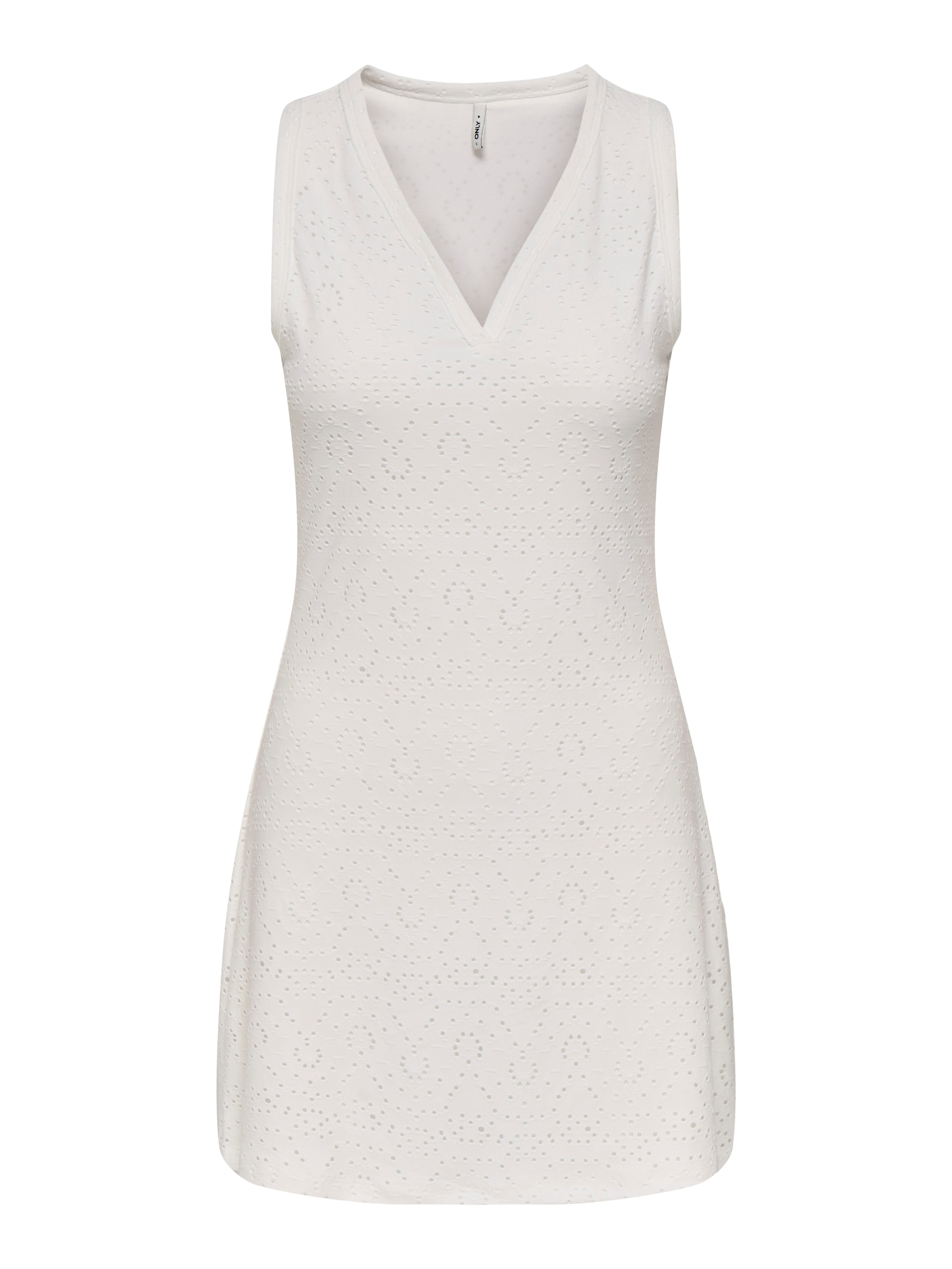 ONLY Spitzenkleid ONLSMILLA S/L V-NECK DRESS JRS Materialmix, regular fit, V-Ausschnitt