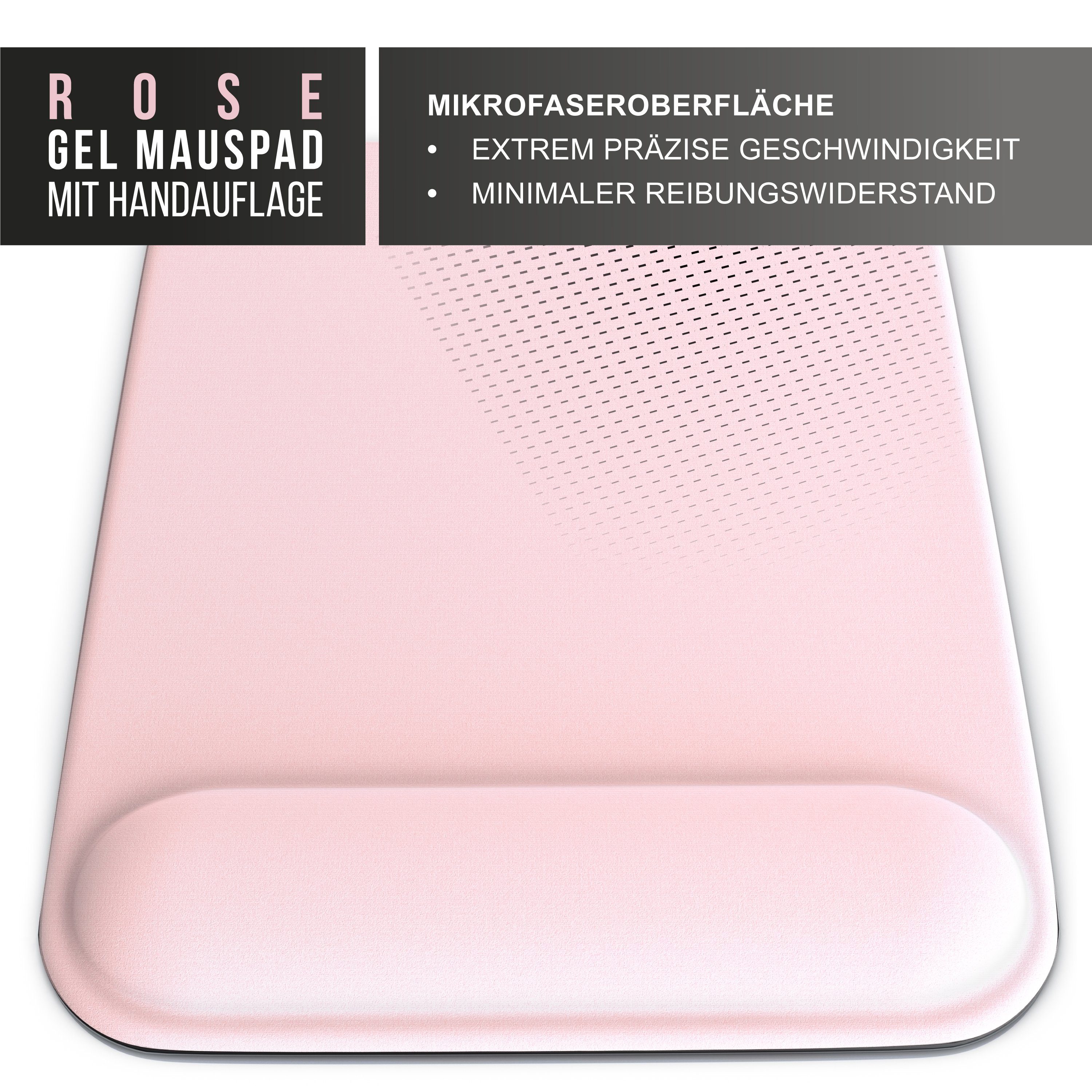 CSL Gaming Mauspad Office Gel Mousepad mit Handgelenkpolster 225 x 280 x 20 mm (1-St), Handballenauflage, Gelpolster ergonomisch, abwaschbar, rosa – Bild 4 von 5