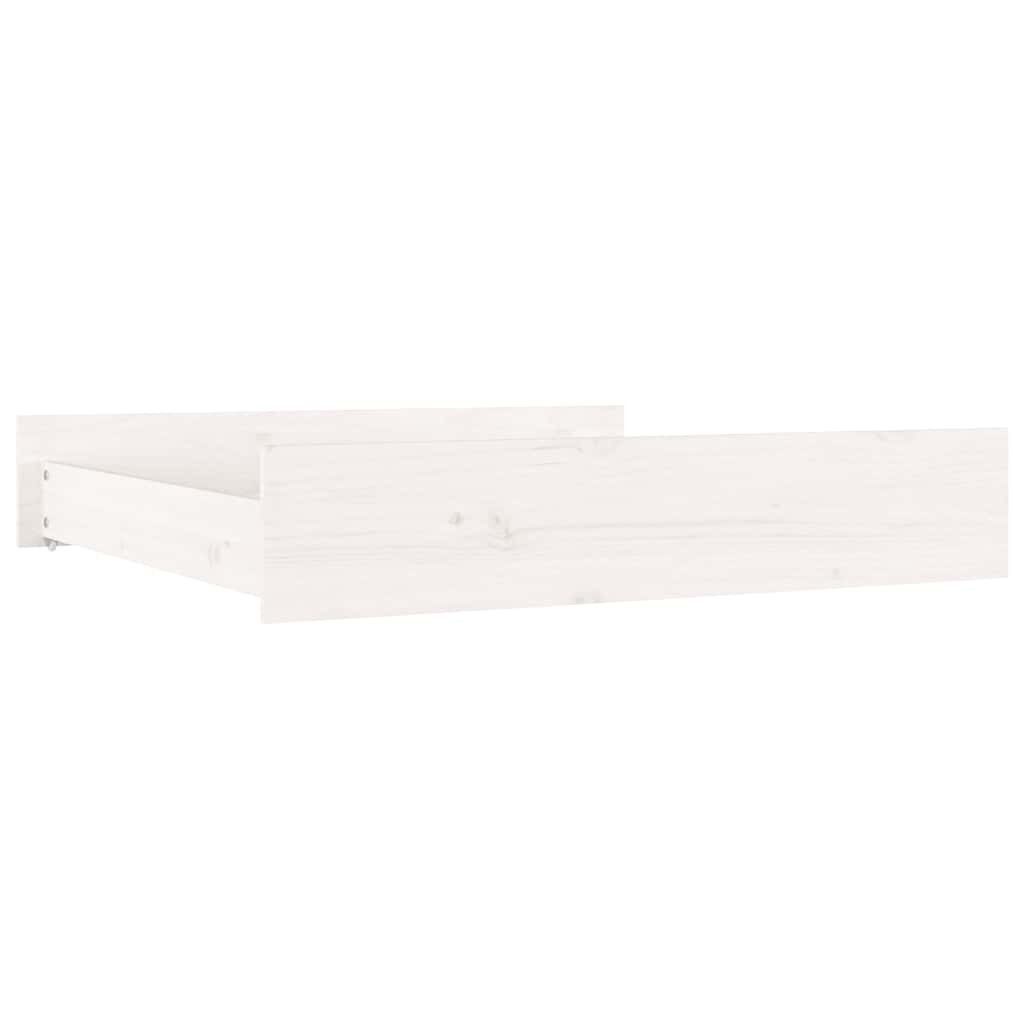 vidaXL Bettschubkasten Bettschubladen 2 Stk. Weiß Massivholz Kiefer