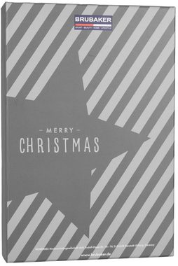 BRUBAKER befüllbarer Adventskalender DIY Weihnachtskalender mit 24 Türchen zum Befüllen Schwarz Weiß - 32cm (1-tlg), Kalender Weihnachten für Gutscheine Süßigkeiten